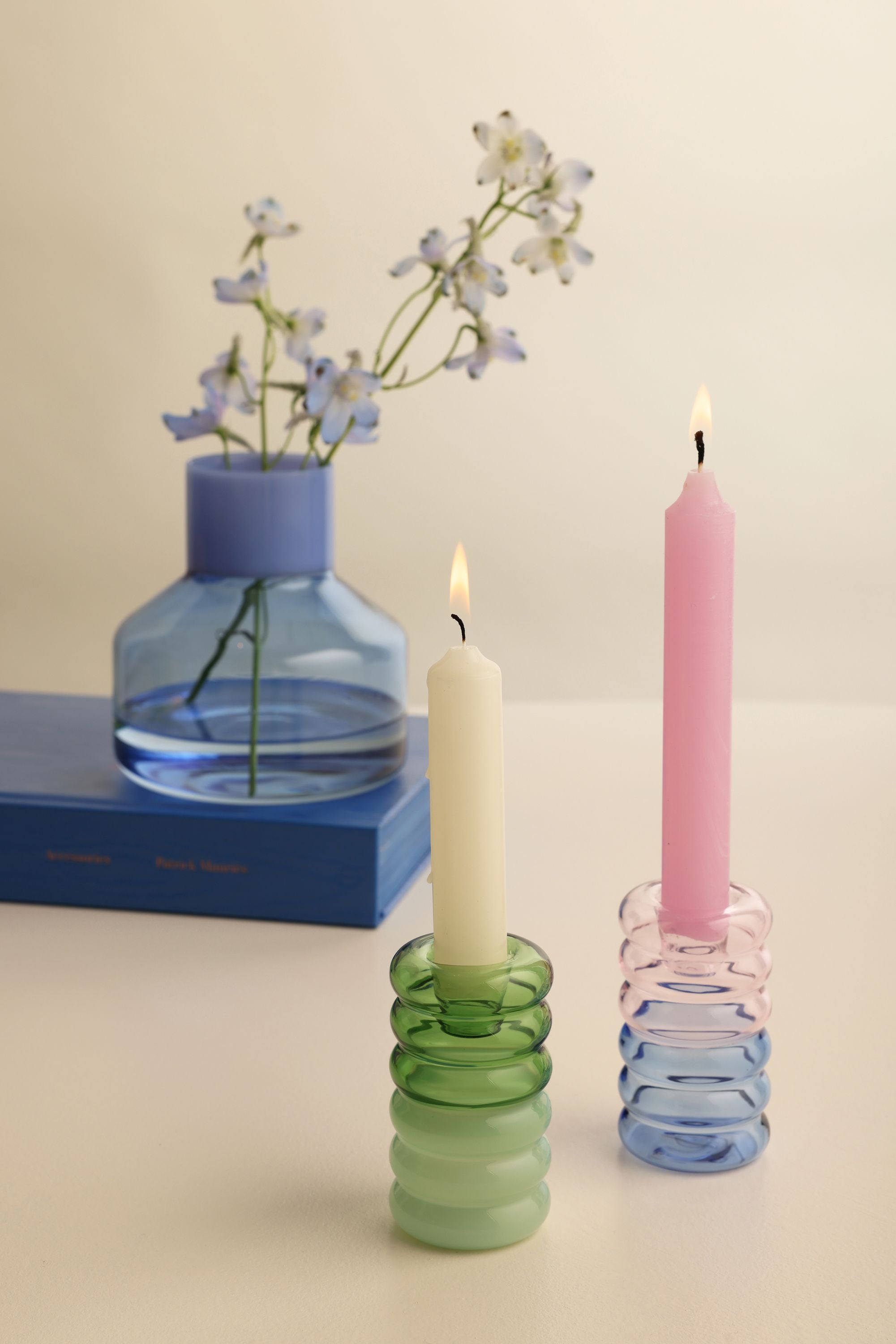 Lettres de conception Candle Hoop, rose / bleu