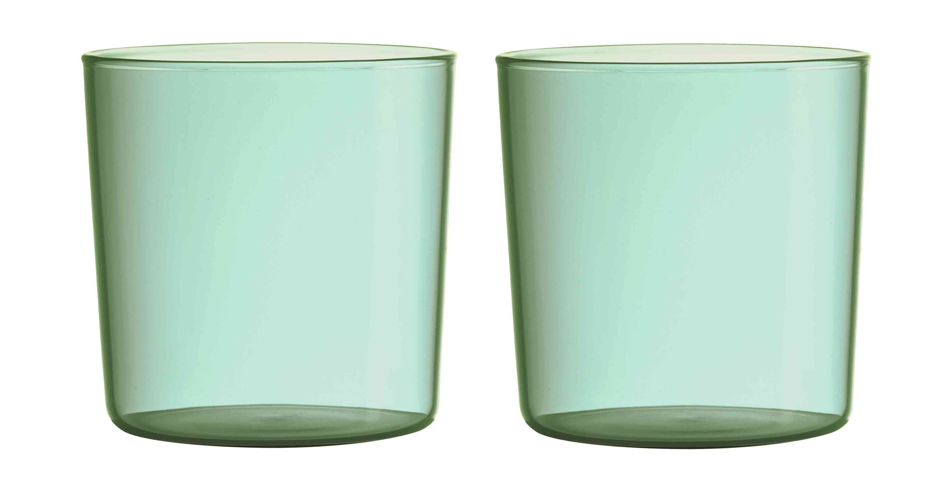 Design Letters Kids farvet Eco Drink Glass Set på 2, Green