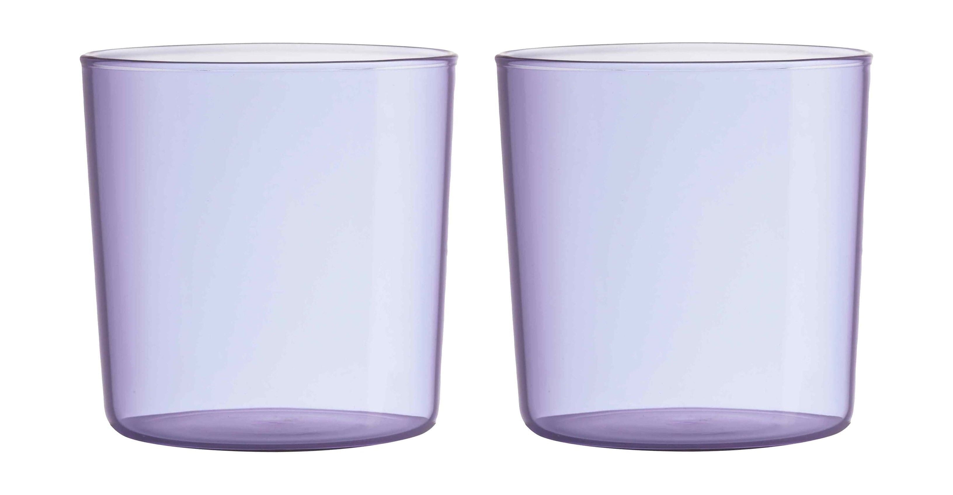 Lettres de conception Kids Colored Eco Drinking Glass Set de 2, Purple