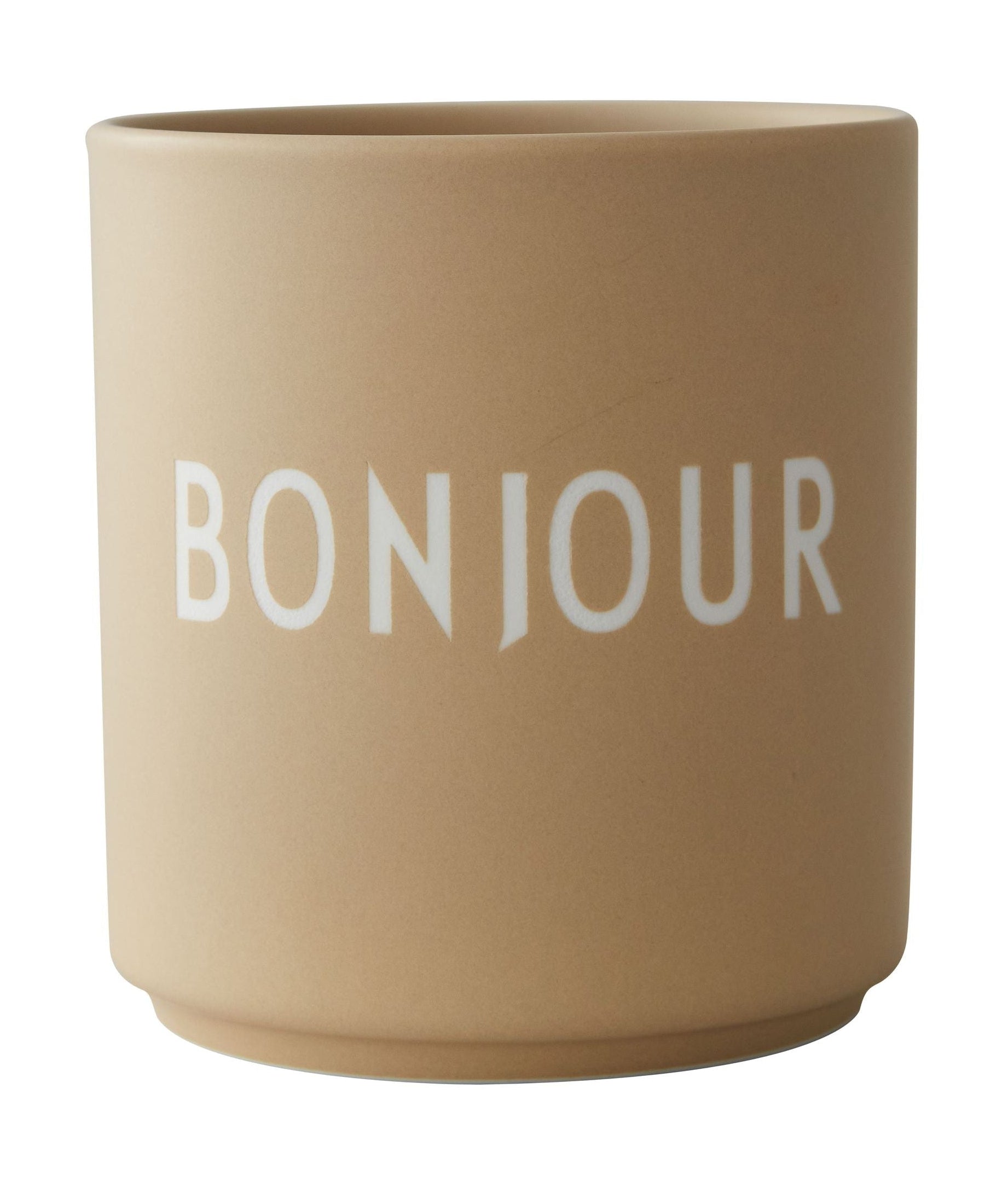 Lettres de conception tasse préférée bonjour, beige