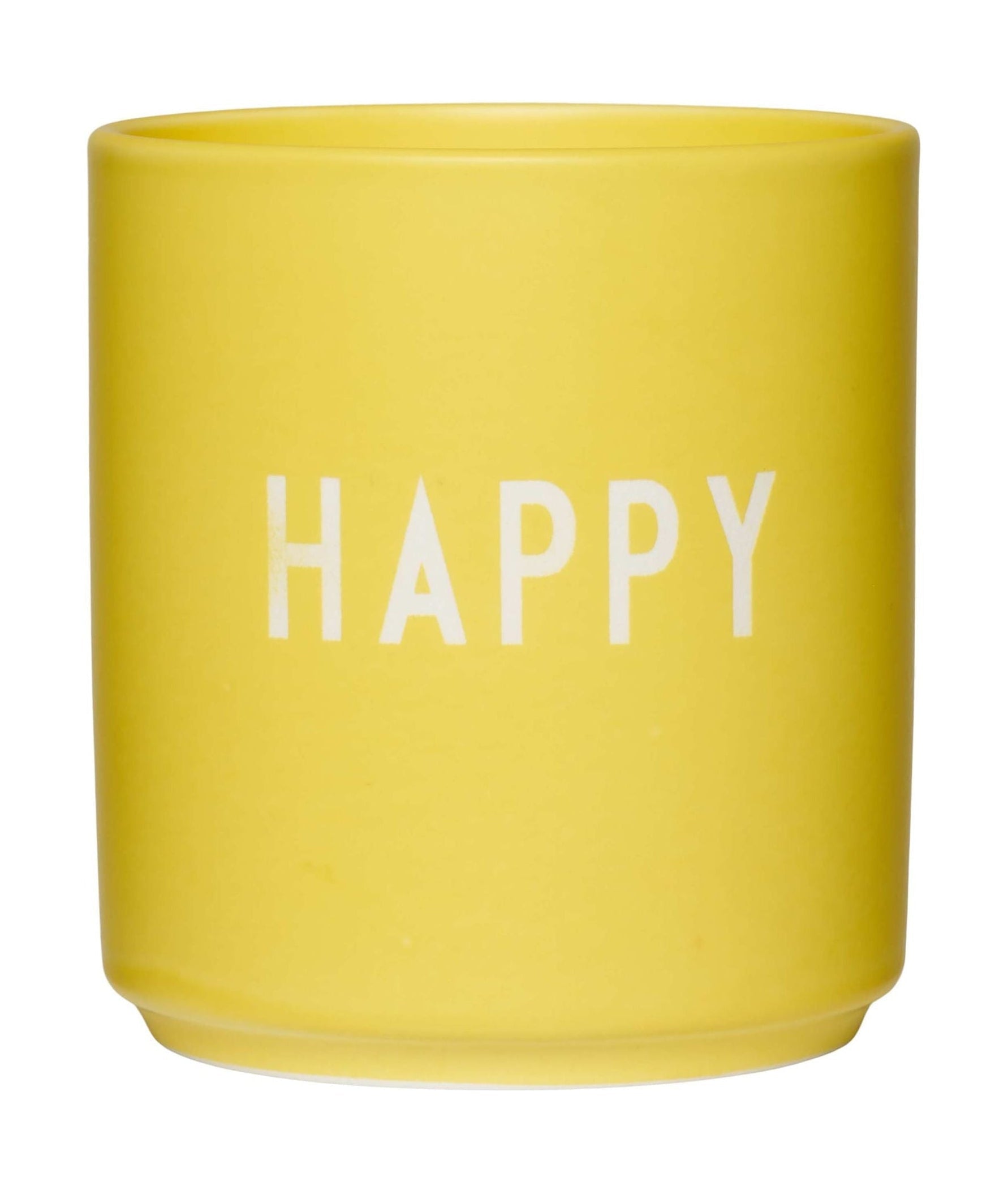 Lettres de conception tasse préférée heureuse, jaune