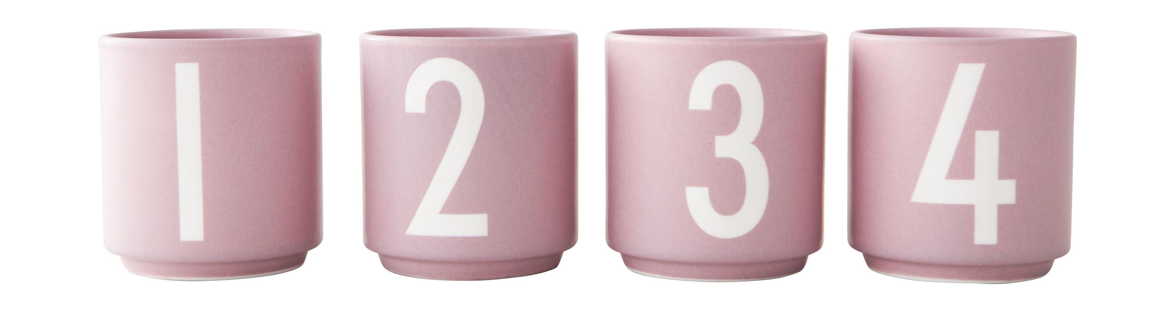 Design Letters Mini Favorit Mug Sæt på 4, Lavendel