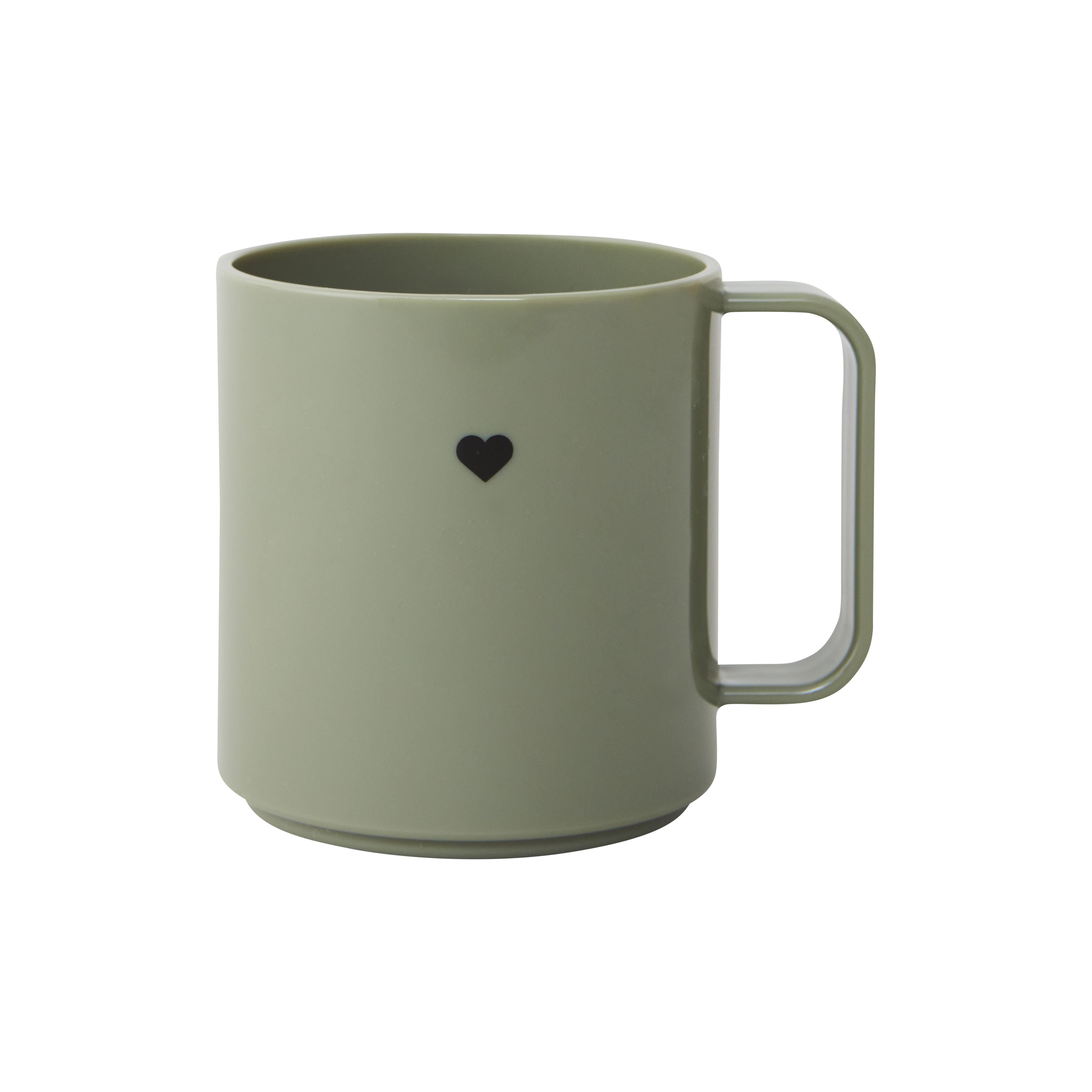 Design Letters Mini Love Mug With Handle, Forest Green