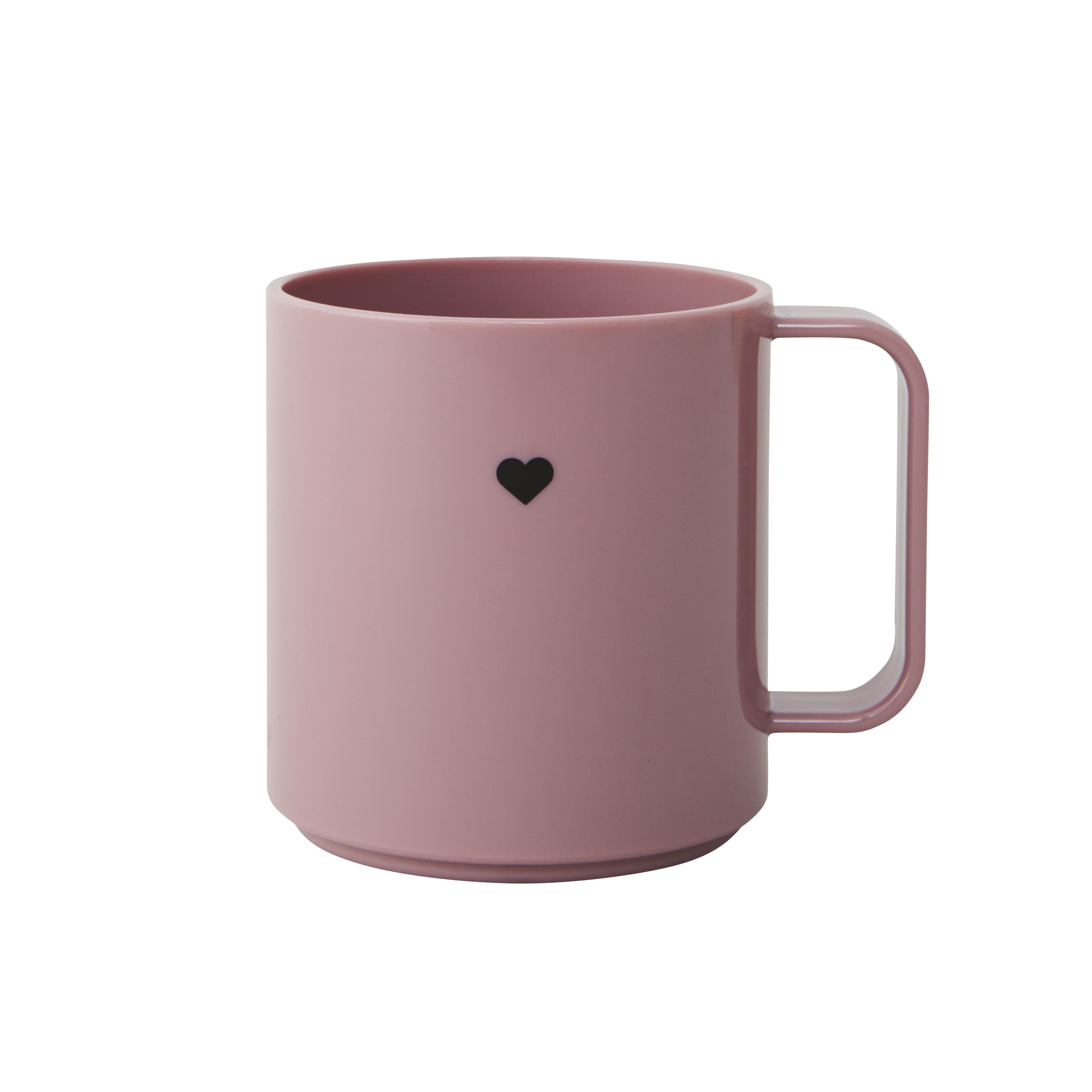 Lettres de conception mini tasse d'amour avec poignée, rose