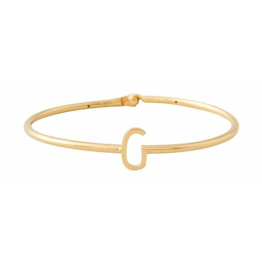 Design bogstaver min bangle g bangle, 18k guldbelagt sølv