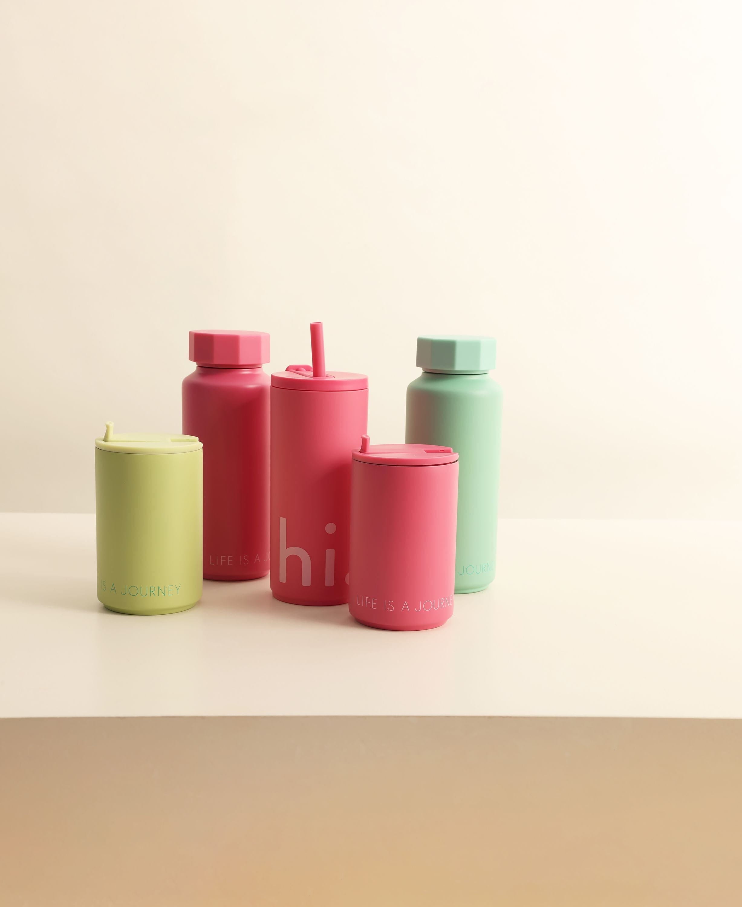 Letras de diseño Thermos Flask Special Edition Life es un viaje, verde claro