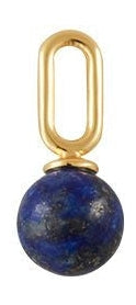 Lettres de conception Pendant le pendentif en pierre 5 mm 18 km argent plaqué d'or, lapis lazuli bleu