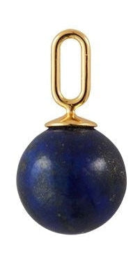 Lettres de conception Pendant le pendentif en pierre 8 mm 18 km argent plaqué d'or, lapis lazuli bleu