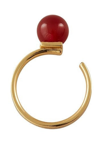 Designbuchstaben Stein Drop Ring 18k Gold plattiert, rotes Achat