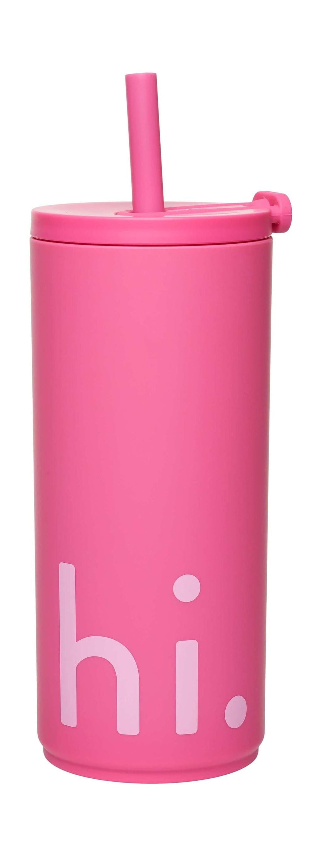 Lettres de conception bouteille de paille de voyage 500 ml, cerise rose