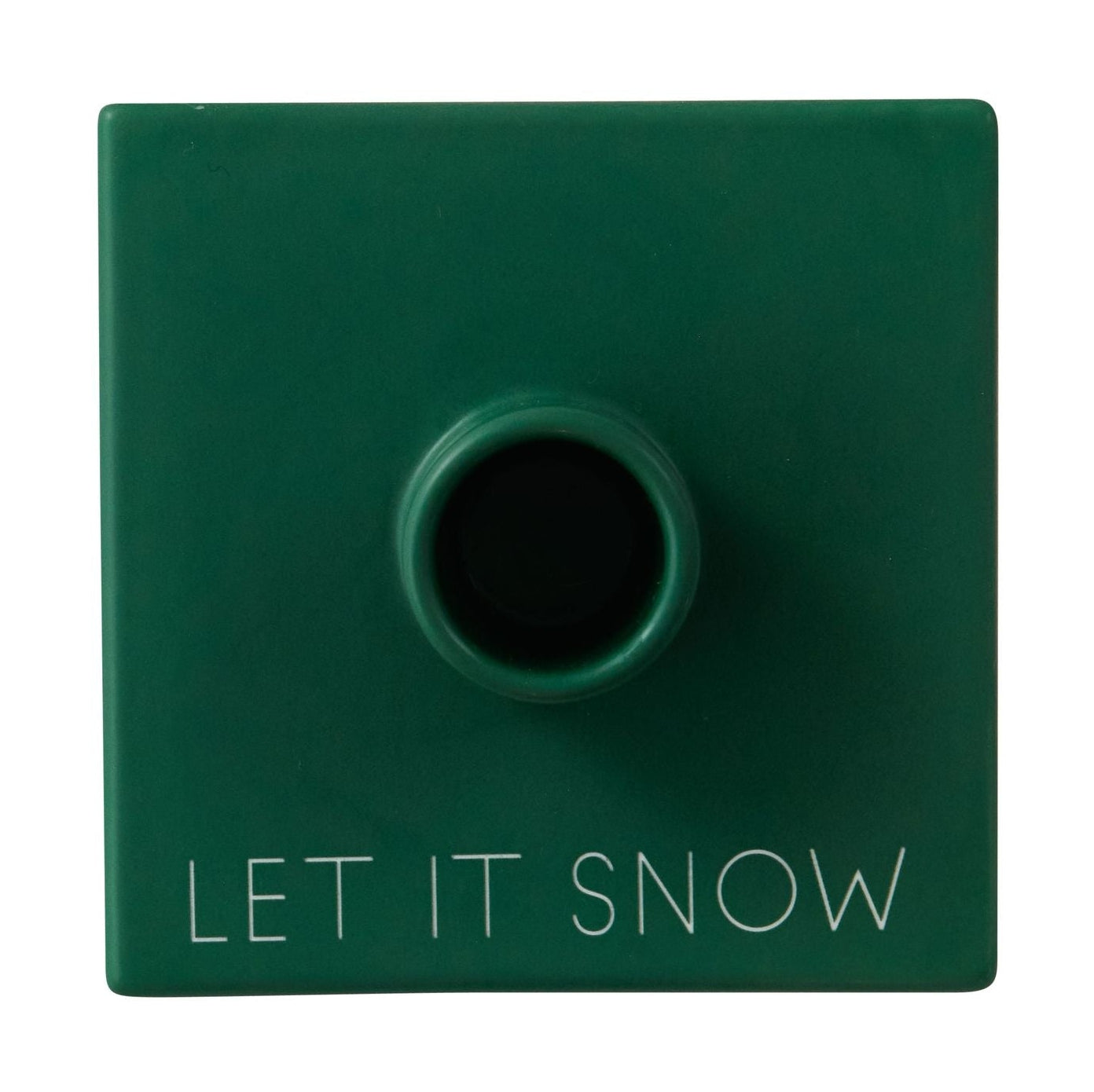 Lettres de conception Candle de Noël Holdle Let It Snow, Grass Green