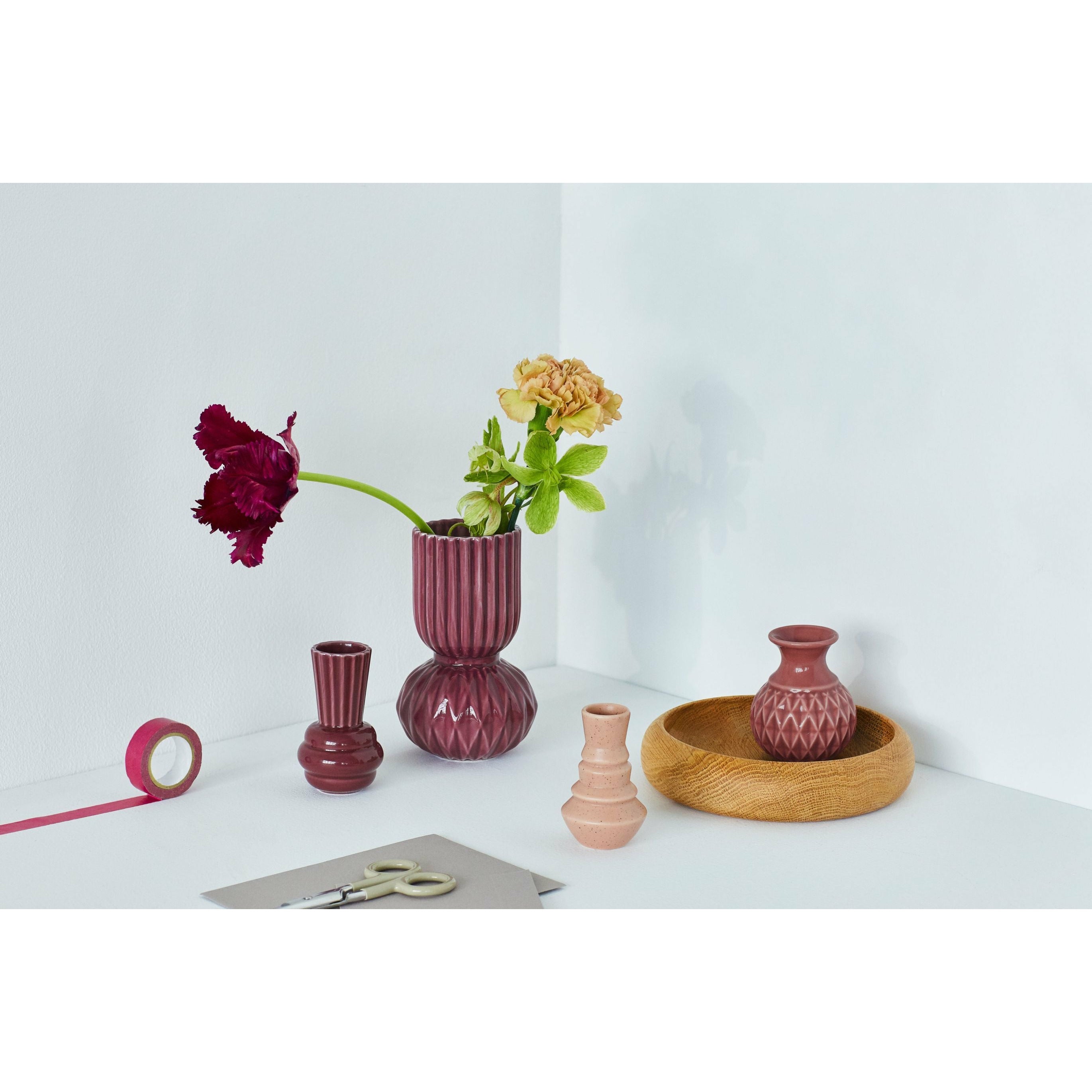 Dottir Dottir Samsurium Minibell Vase Set, Pink, Pink,
