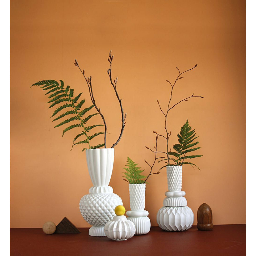 Dottir Jumbobell Vases, White