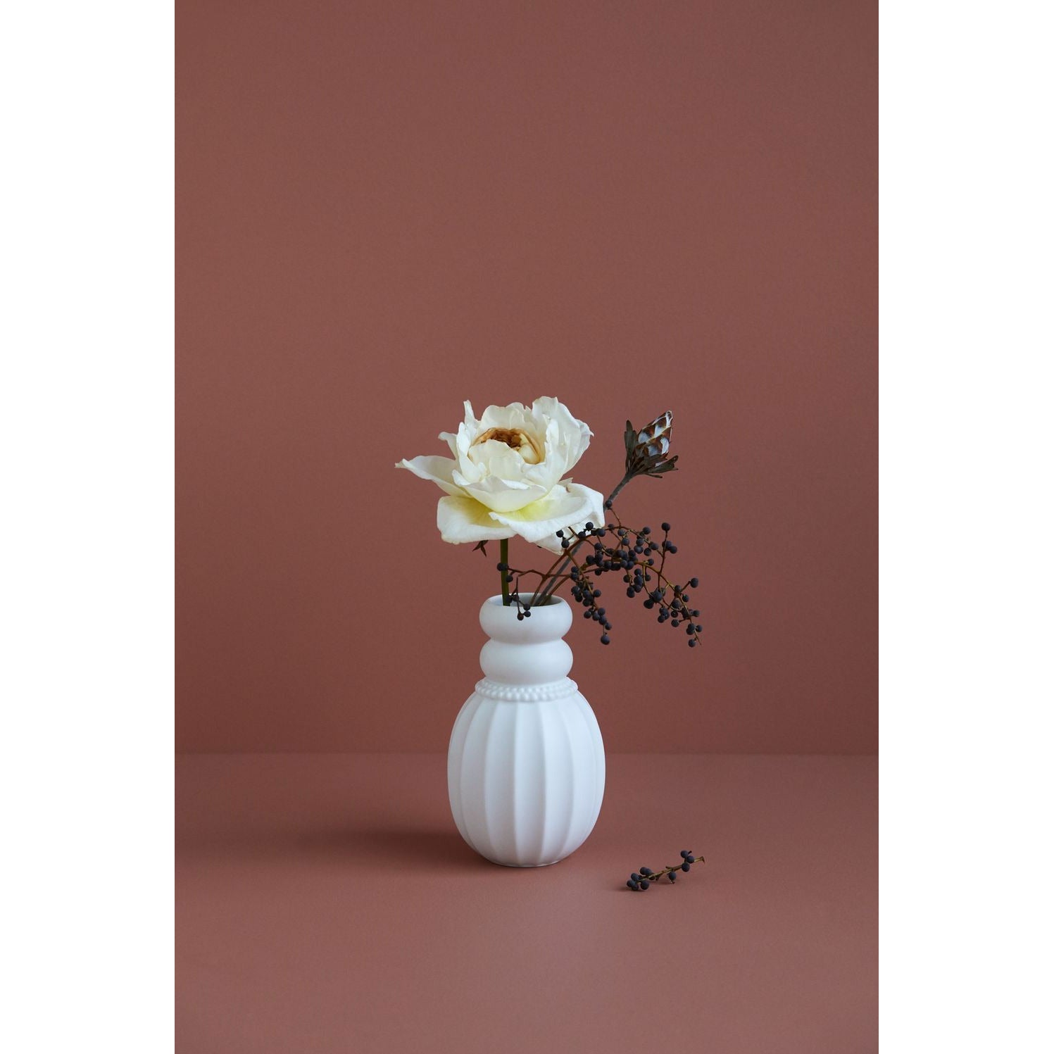 Dottir perlpuff vase, hvid