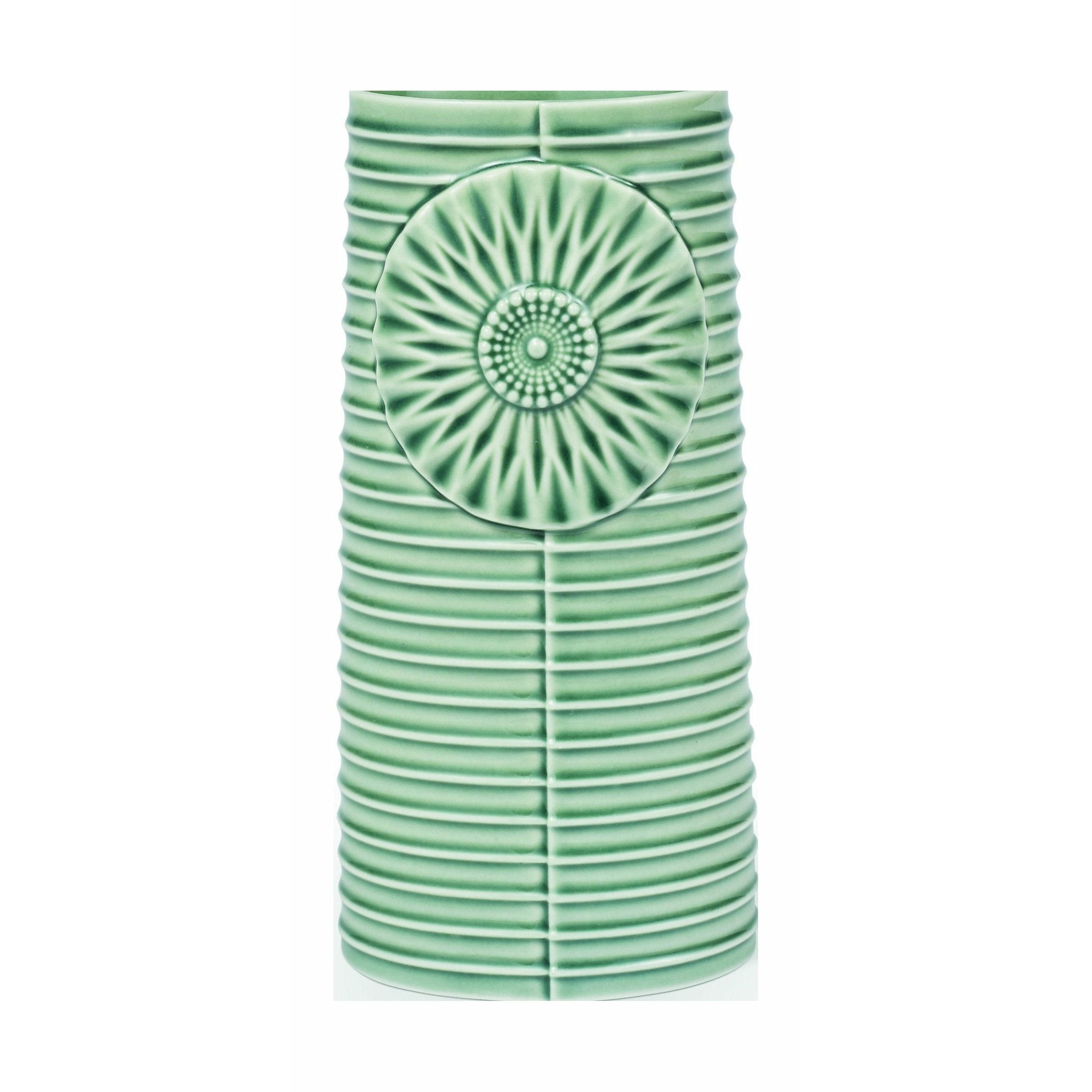 Dottir Pipenella linhas vaso oval verde, 18,1 cm