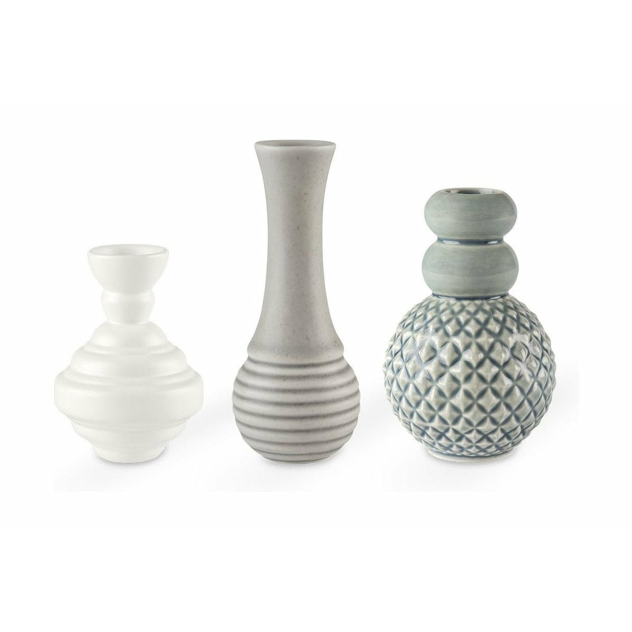 Dottir Samsurium Minibell Vase Set, blau/grau