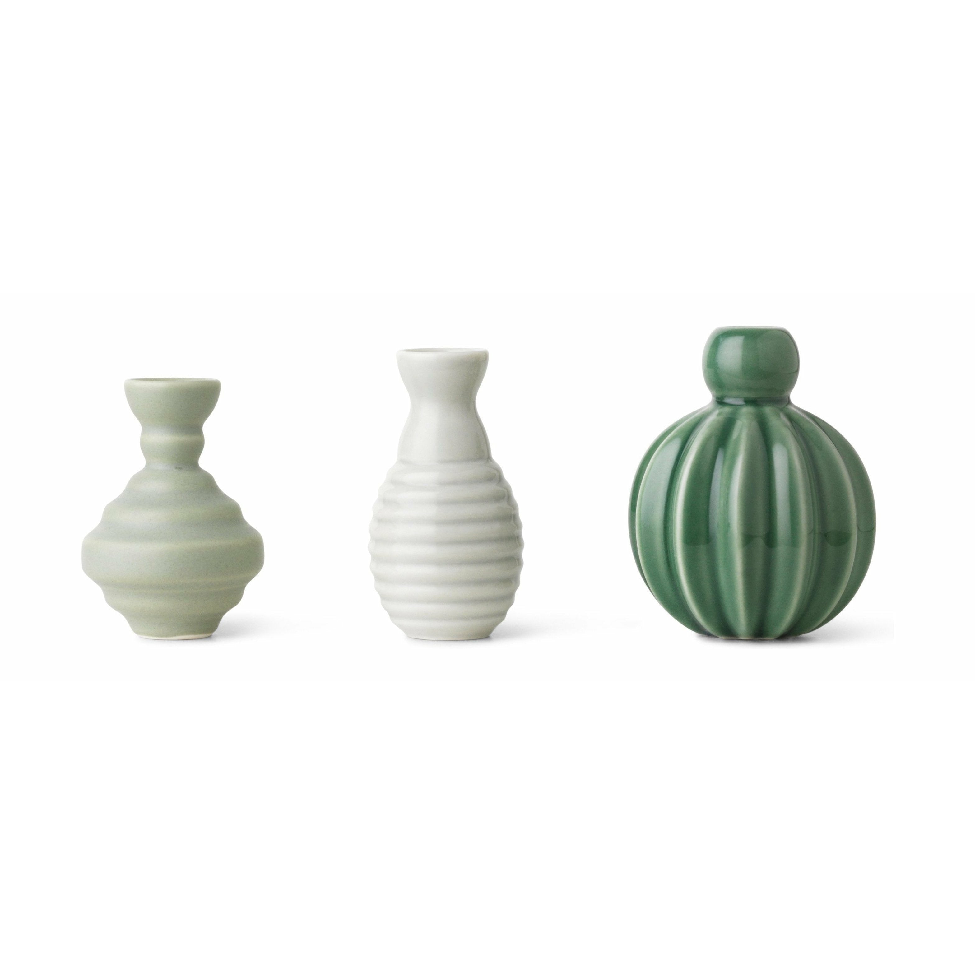 Dottir Samsurium Minibell Vase Set, vert