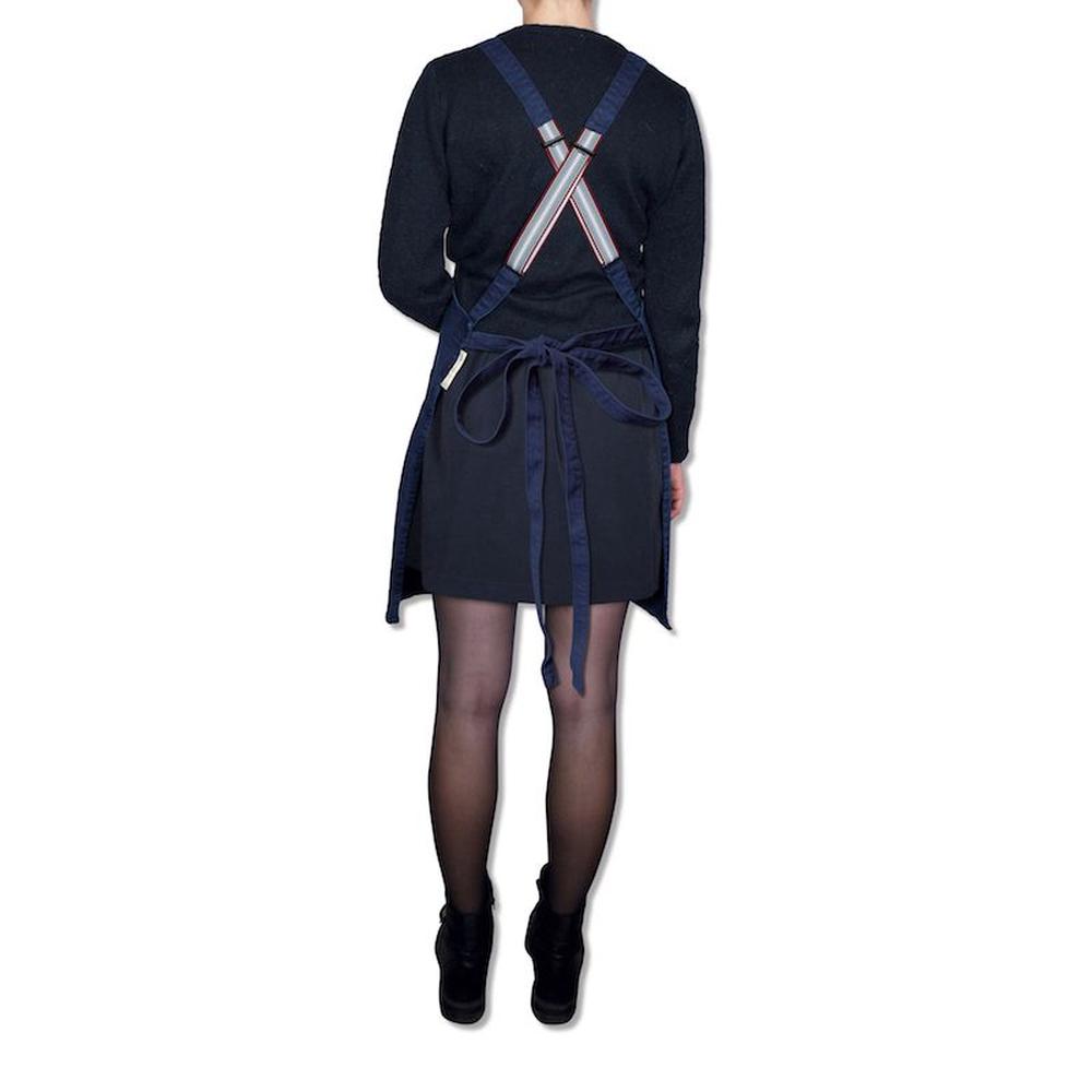 Dutchdeluxes Apron With Suspenders, Dark Blue