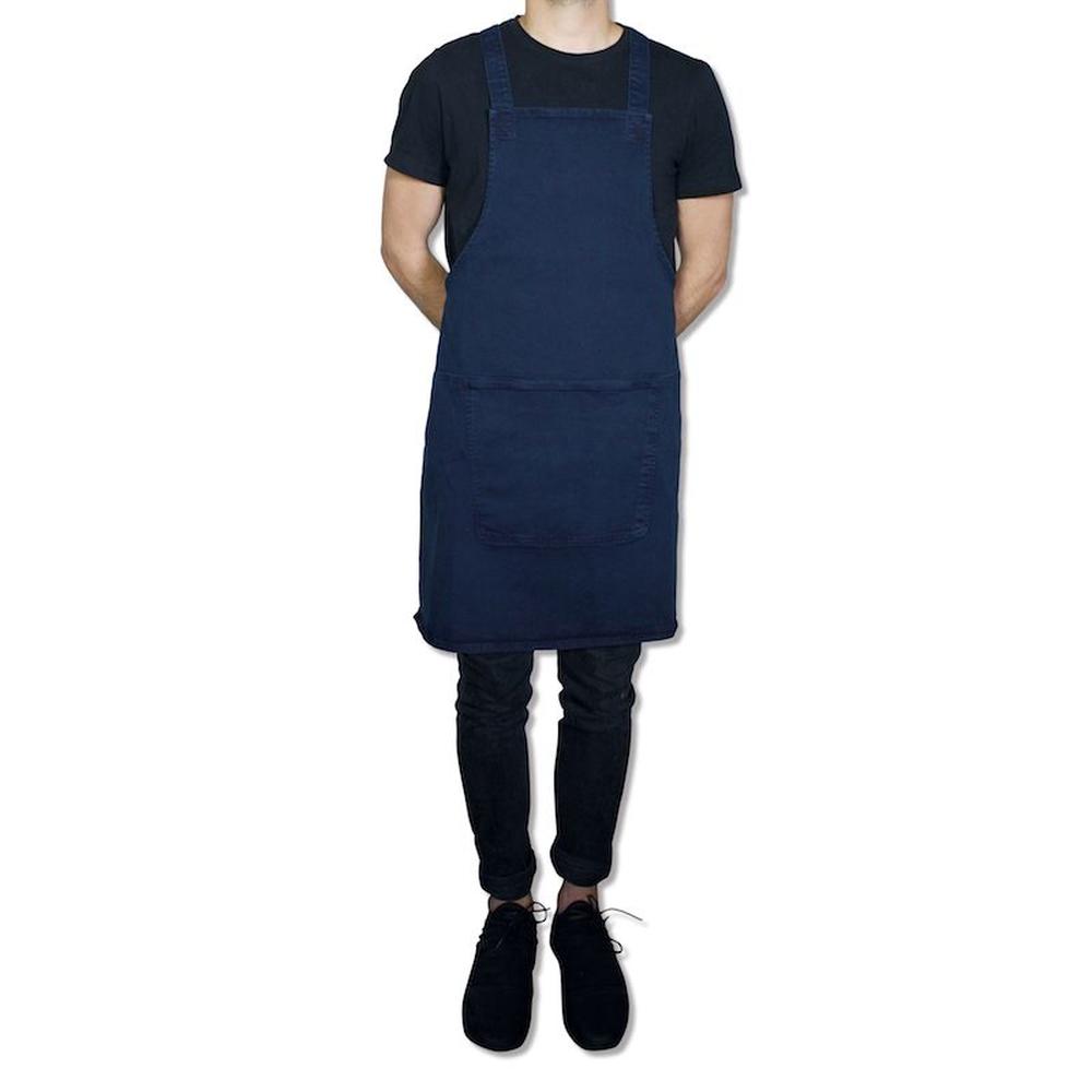 Dutchdeluxes Apron With Suspenders, Dark Blue