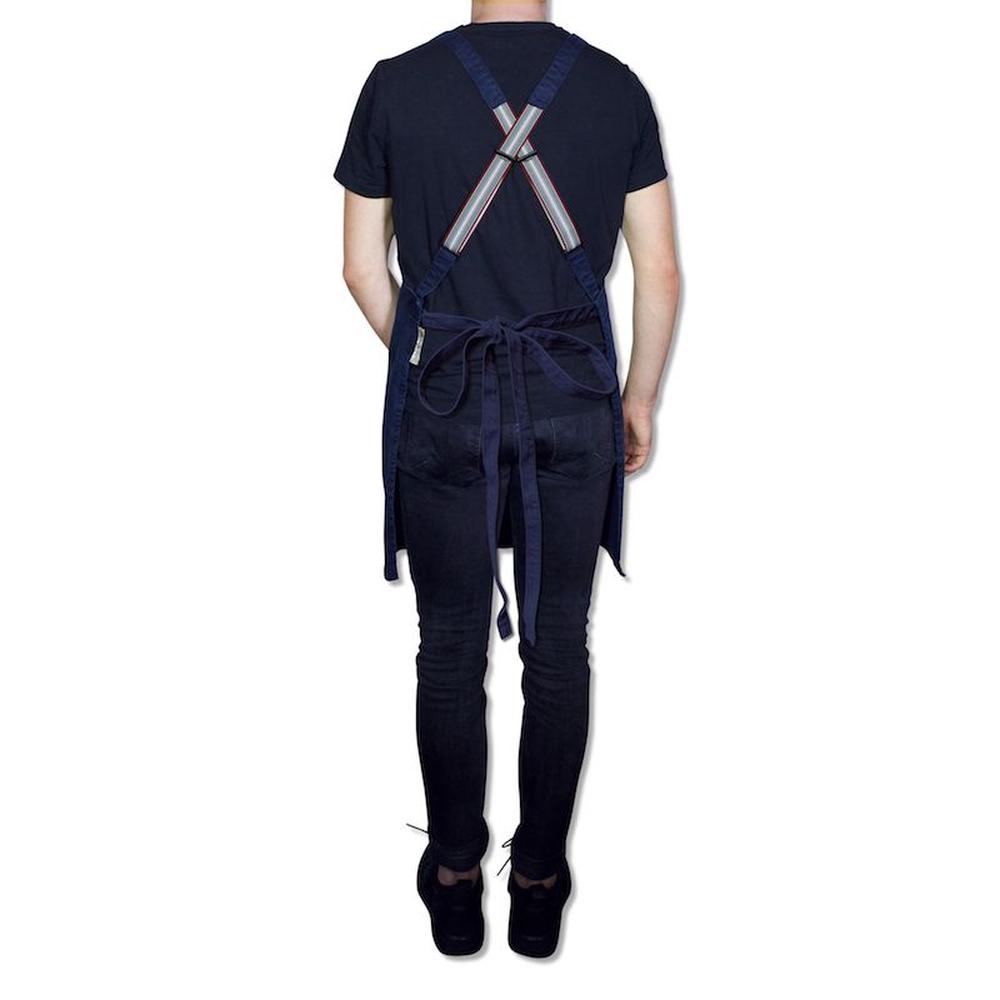 Dutchdeluxes Apron With Suspenders, Dark Blue