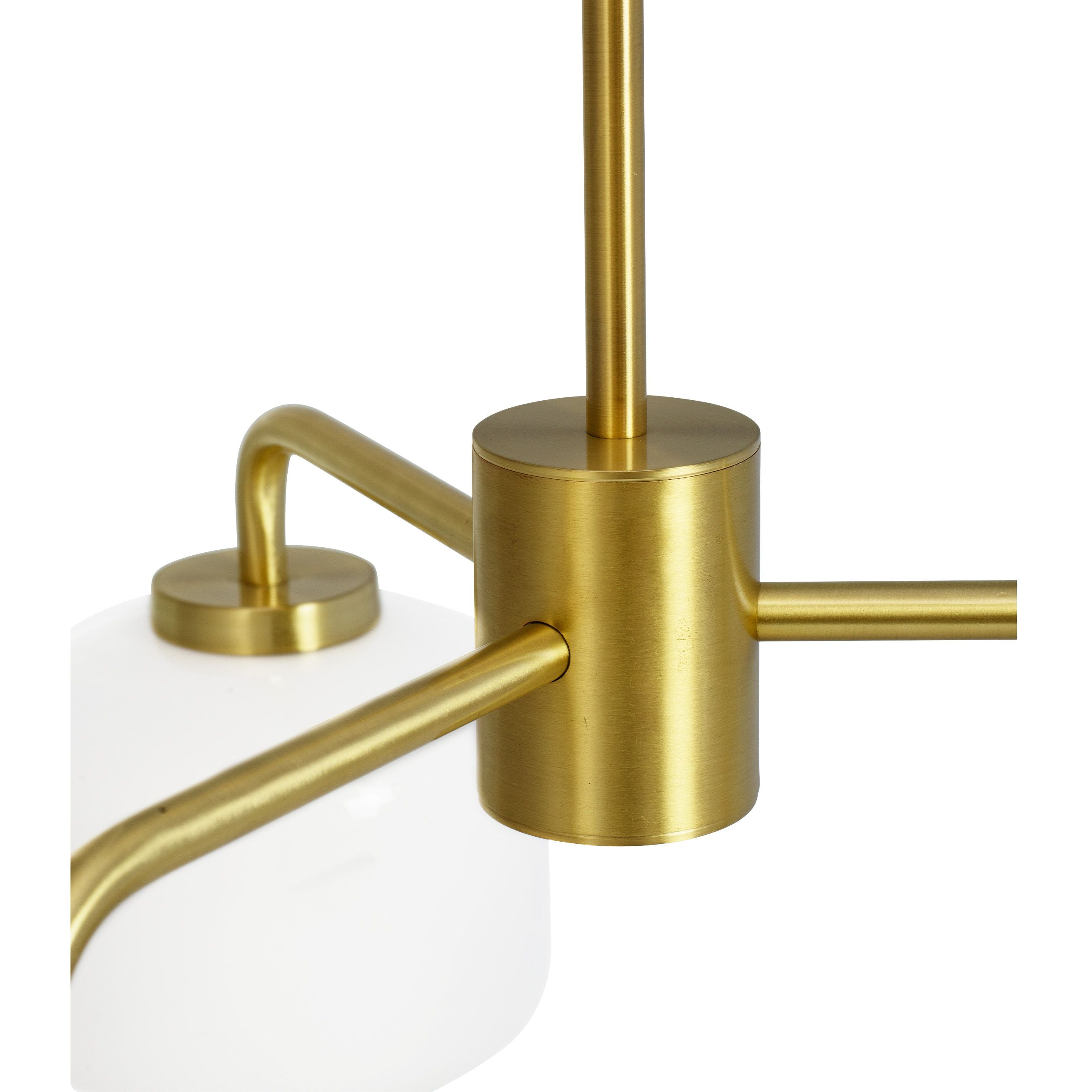 Dyberg Larsen Arp 3 Armed Chandelier, Opal / Brass