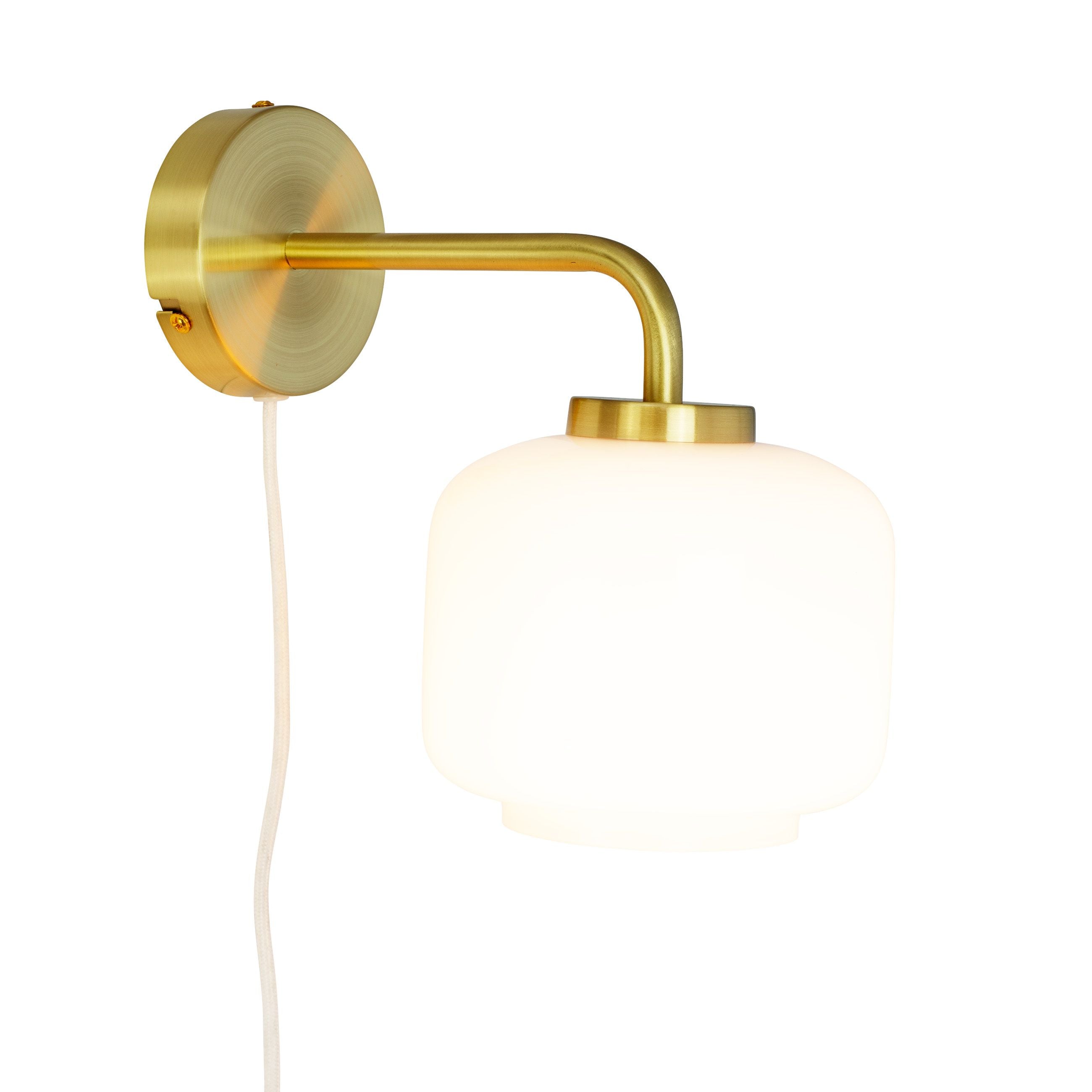 Dyberg Larsen Arp D15 Wall Lamp, Opal/Brass