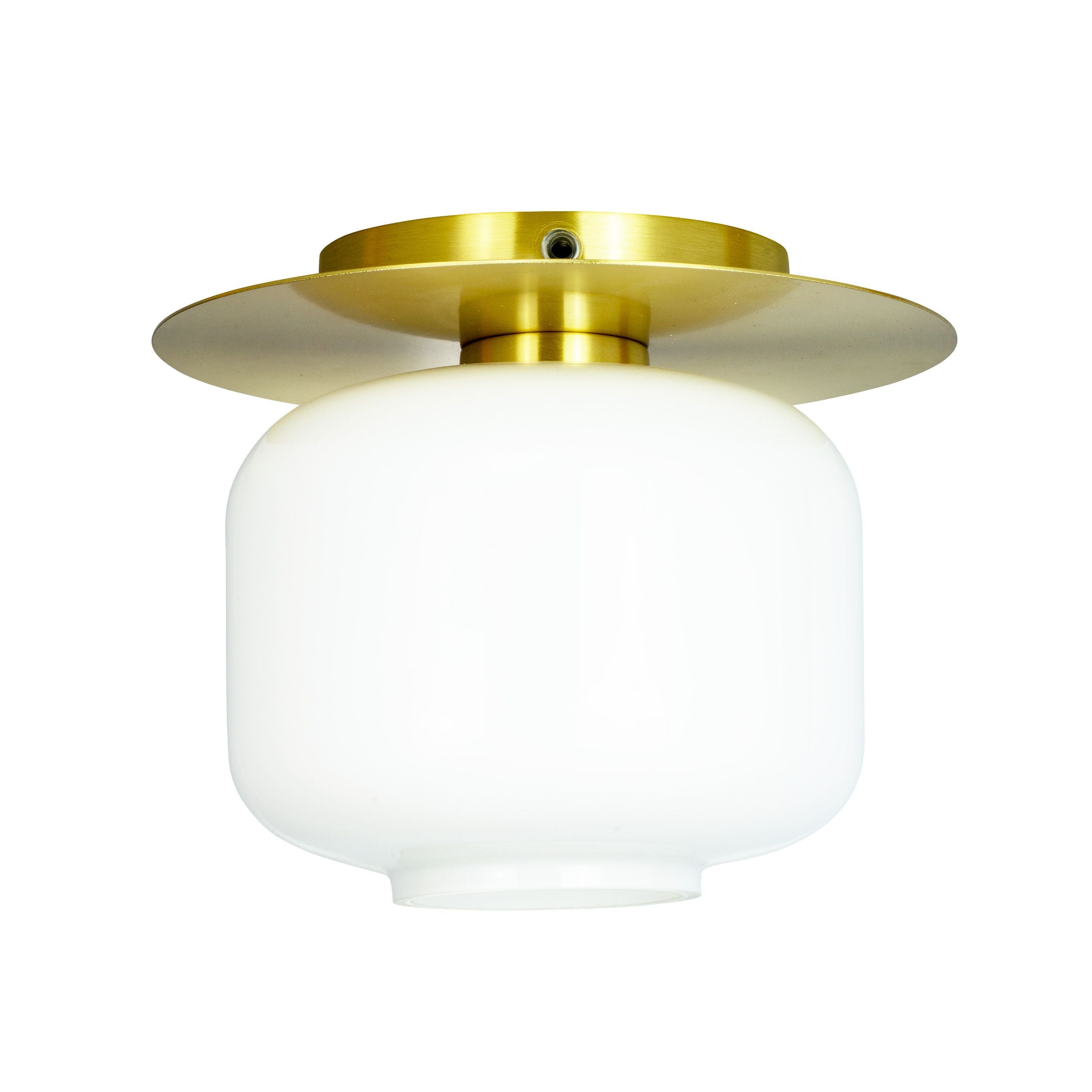 Dyberg Larsen Arp Ceiling Lamp, Opal/Brass