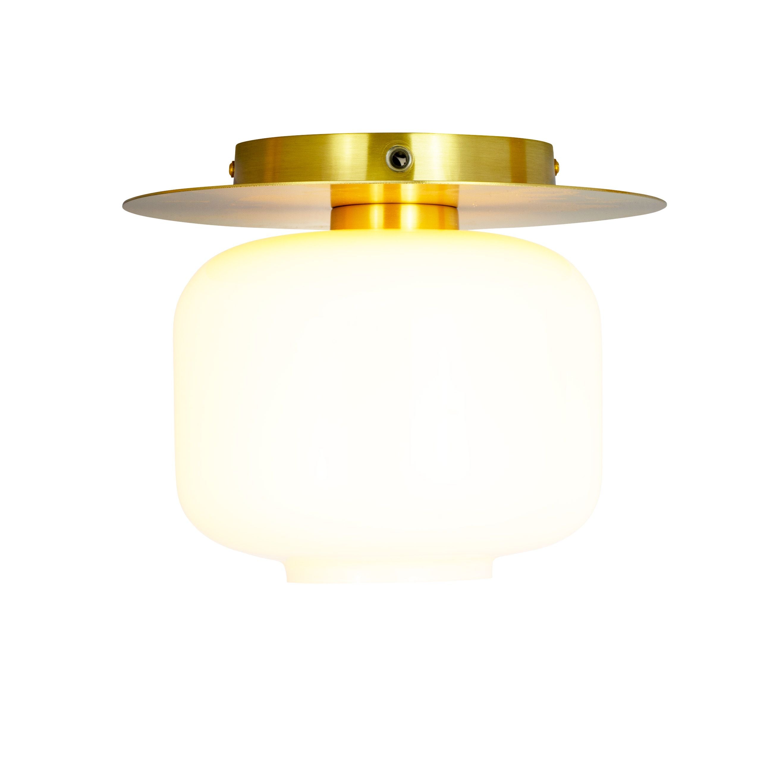 Dyberg Larsen Arp Ceiling Lamp, Opal/Brass