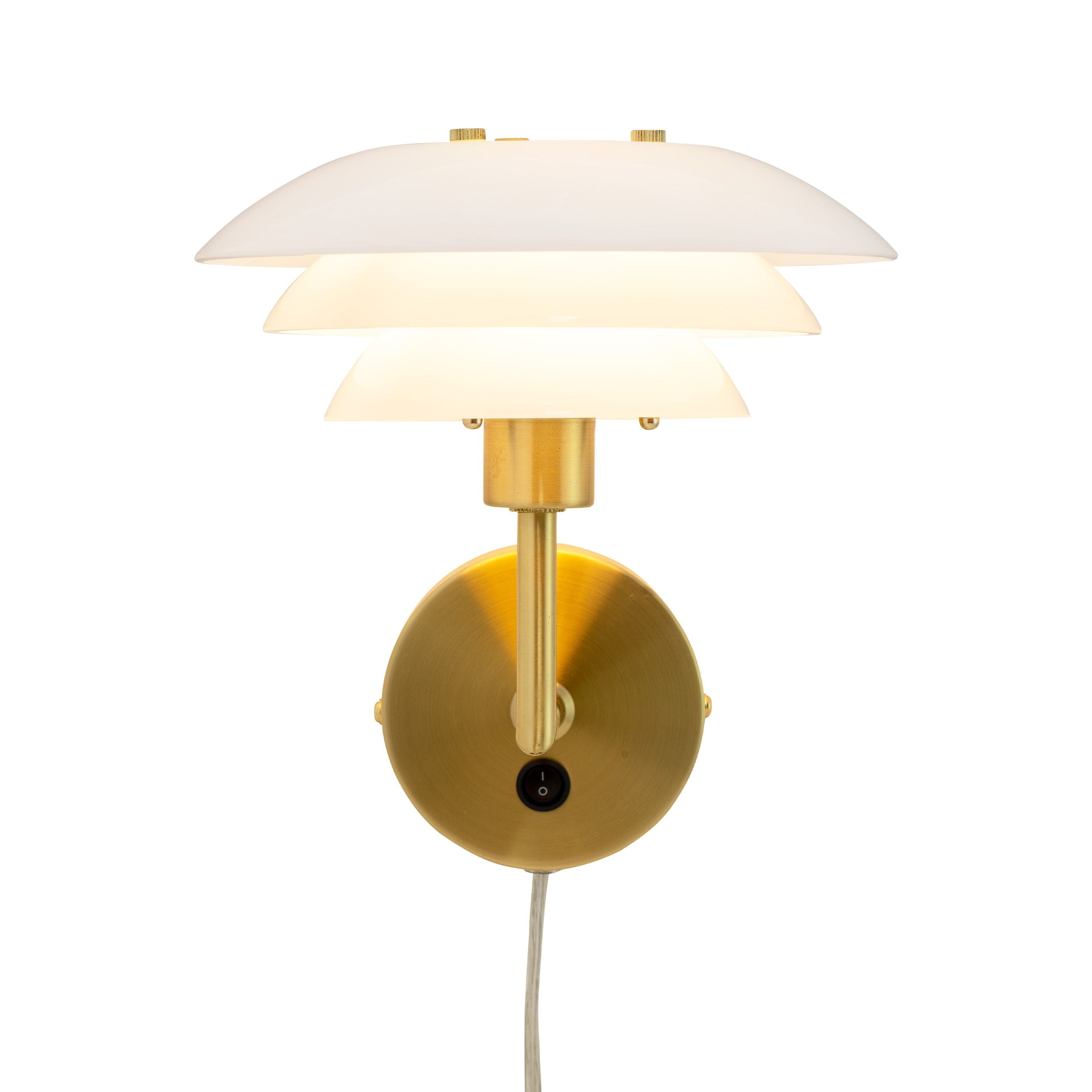 Dyberg Larsen Dl20 Wall Lamp, Brass/Opal