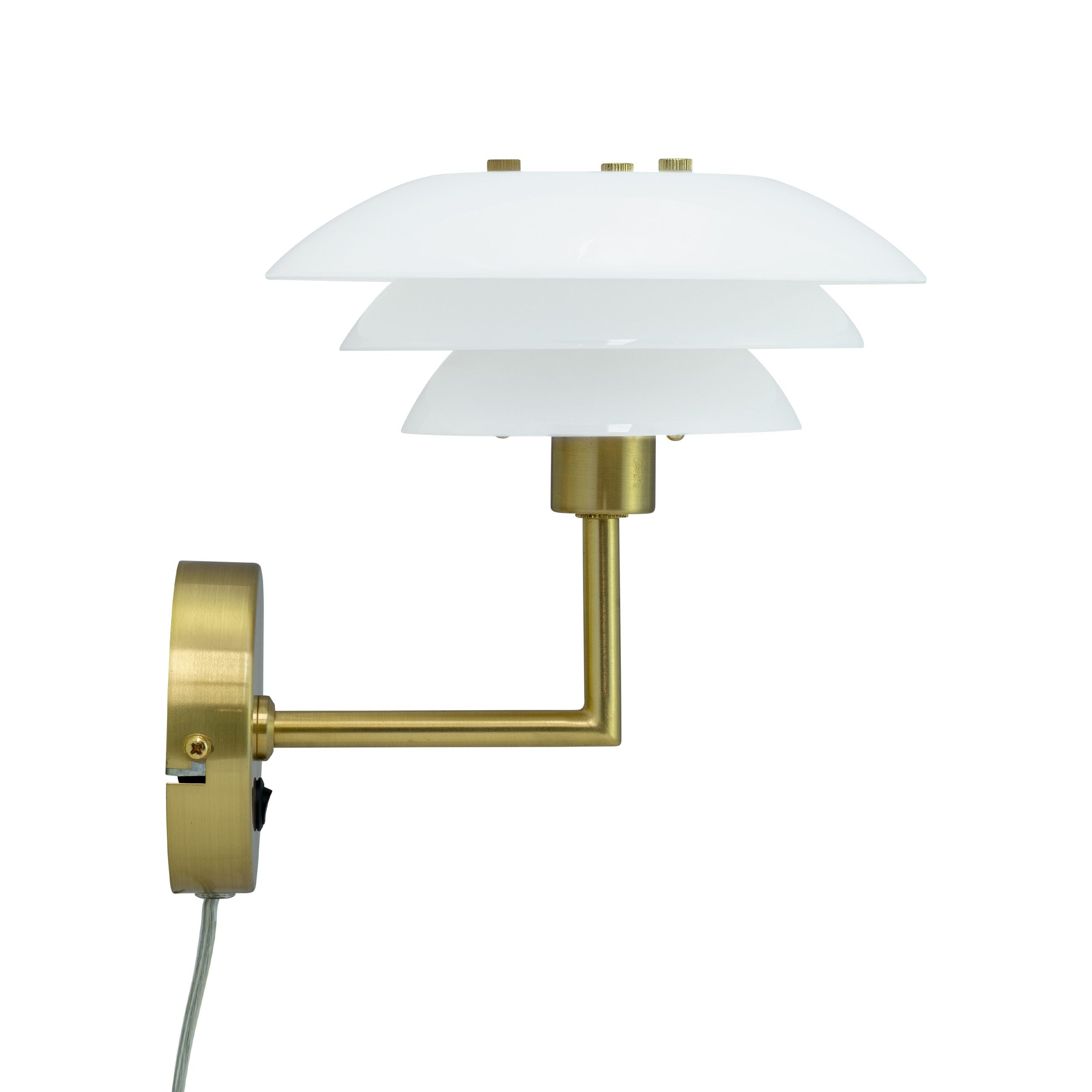 Dyberg Larsen Dl20 Wall Lamp, Brass/Opal