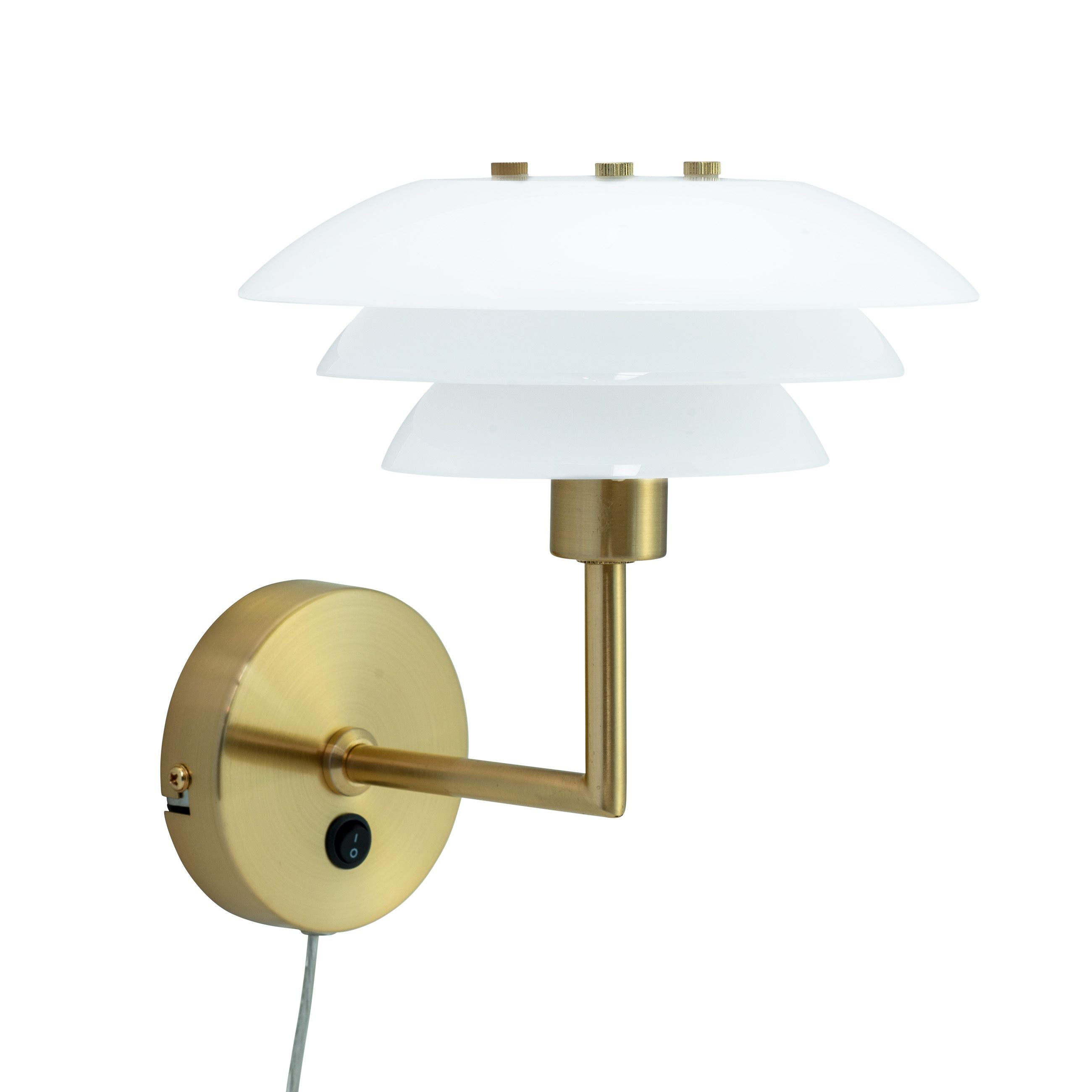 Dyberg Larsen Dl20 Wall Lamp, Brass/Opal