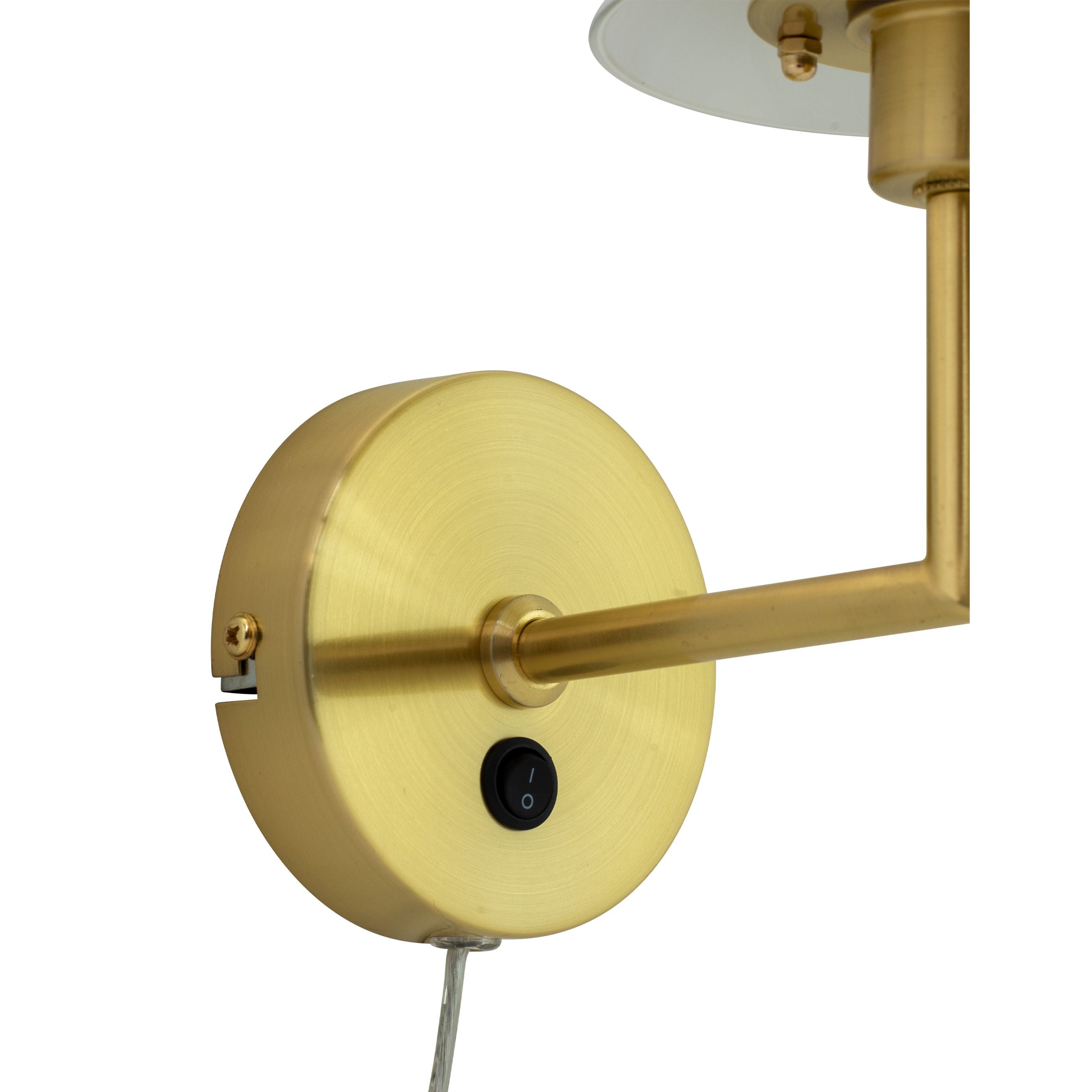 Dyberg Larsen Dl20 Wall Lamp, Brass/Opal