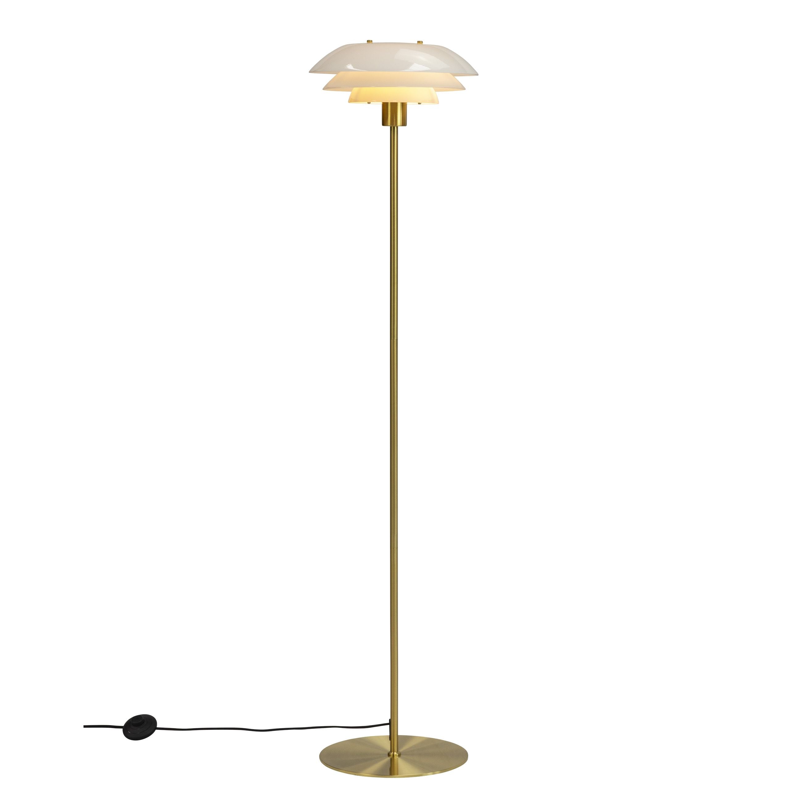 Lampadaire DLIRG Larsen DL31, laiton / opale