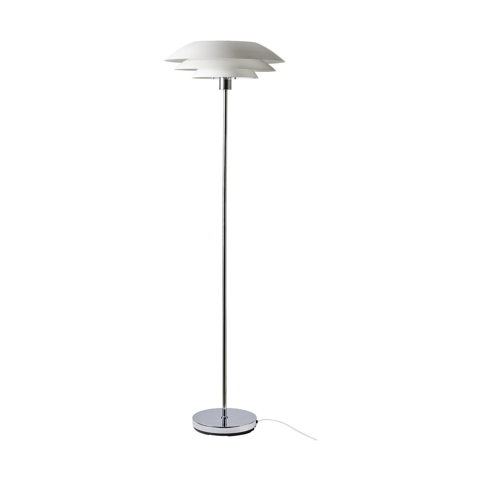 Dyberg Larsen Dl45 Floor Lamp W. Chrome Foot, Matt White