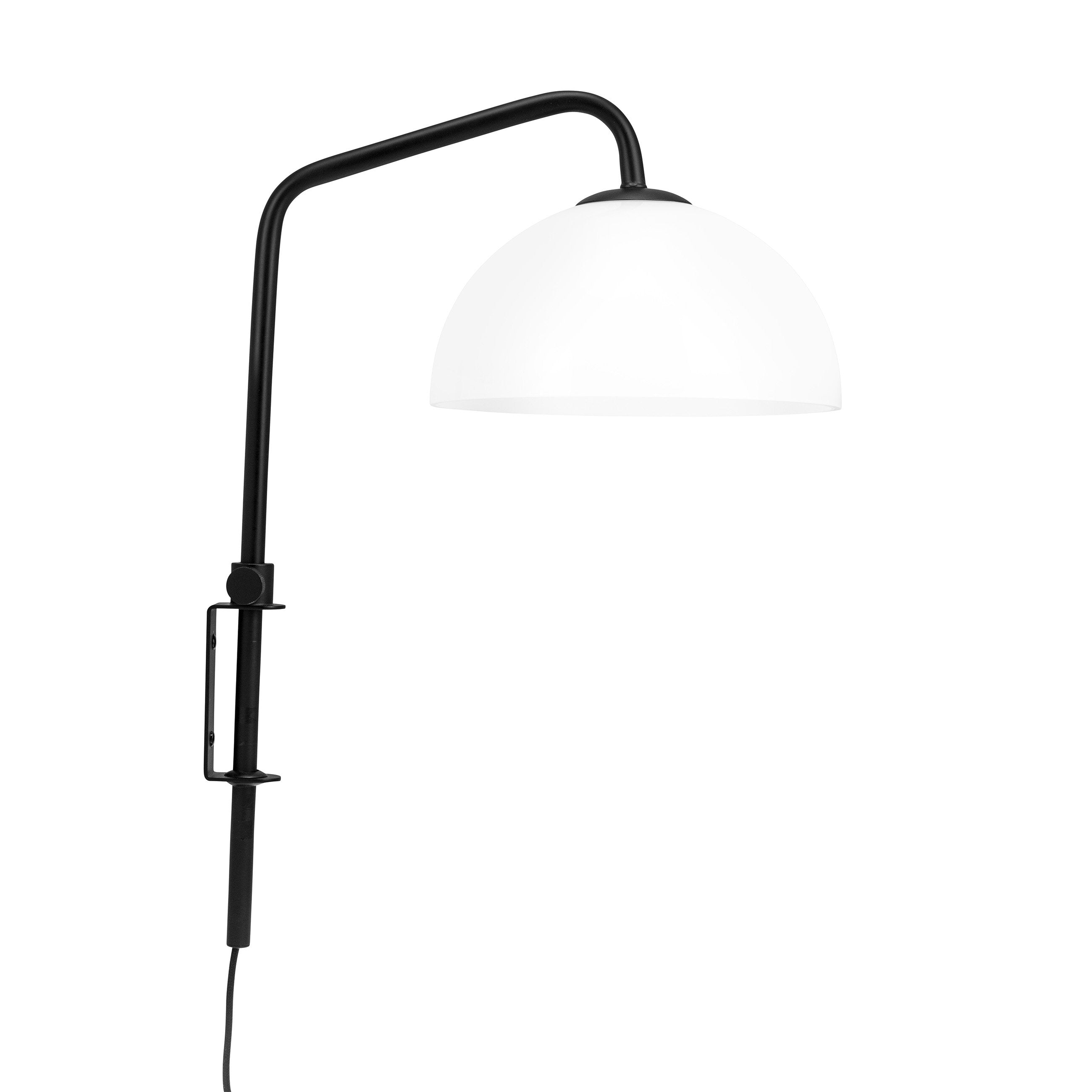 Dyberg Larsen Jazz Wall Lampe, opale / noir