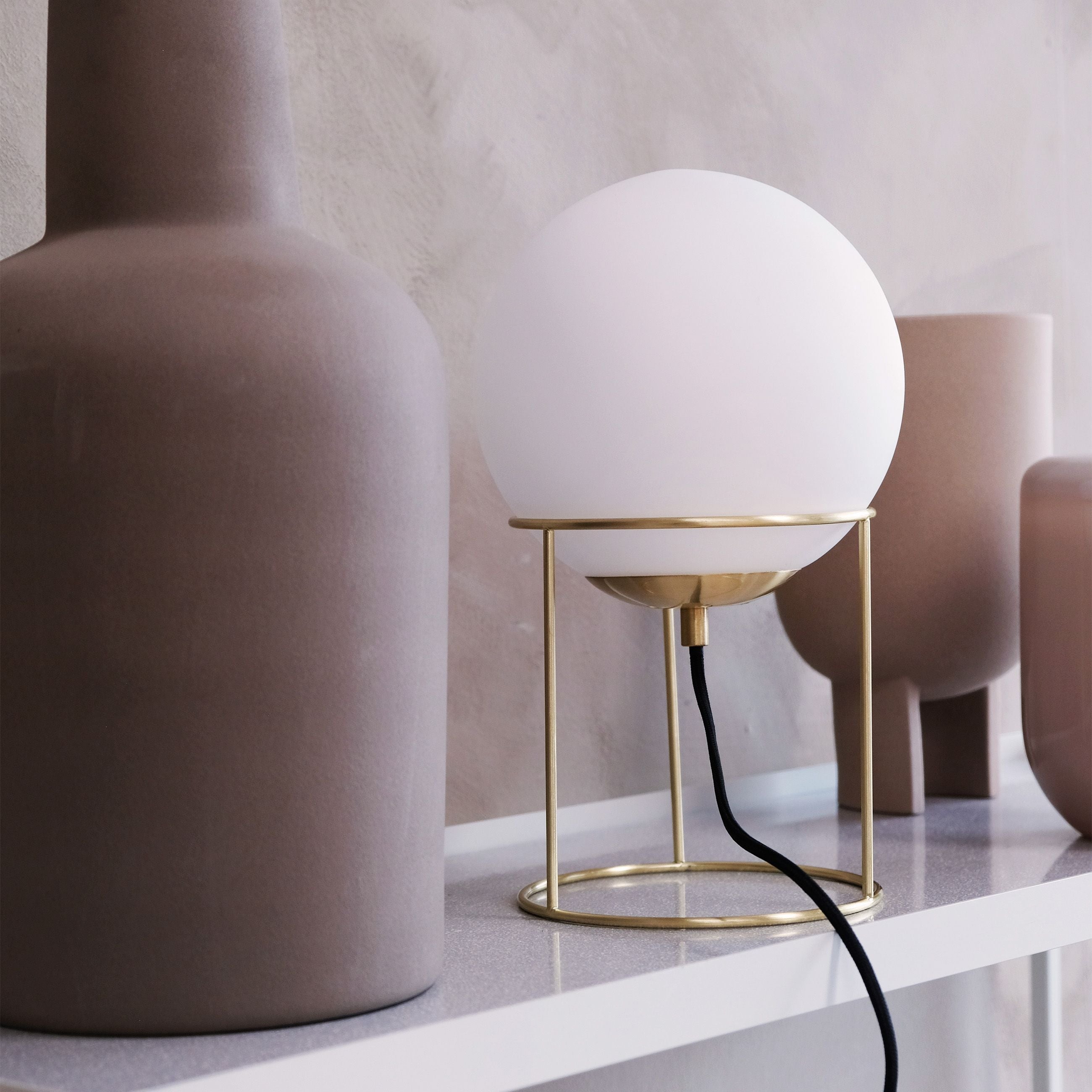 Dyberg Larsen Madrid Table Lamp, Opal/Brass