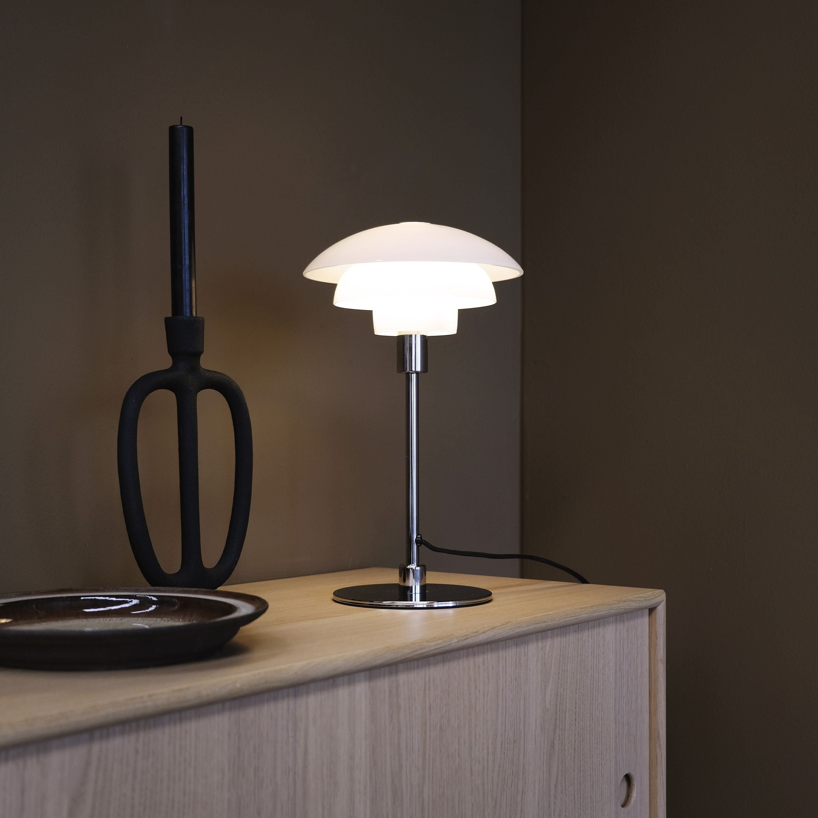 Dyberg Lasen Morph Table Table Lamp Opal, Ø21 cm