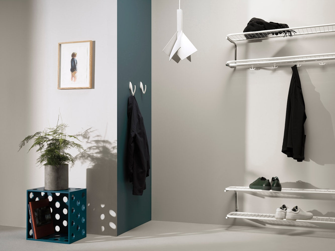 Essem Design Classic Schuh Rack 120 cm, Weiß/Weiß