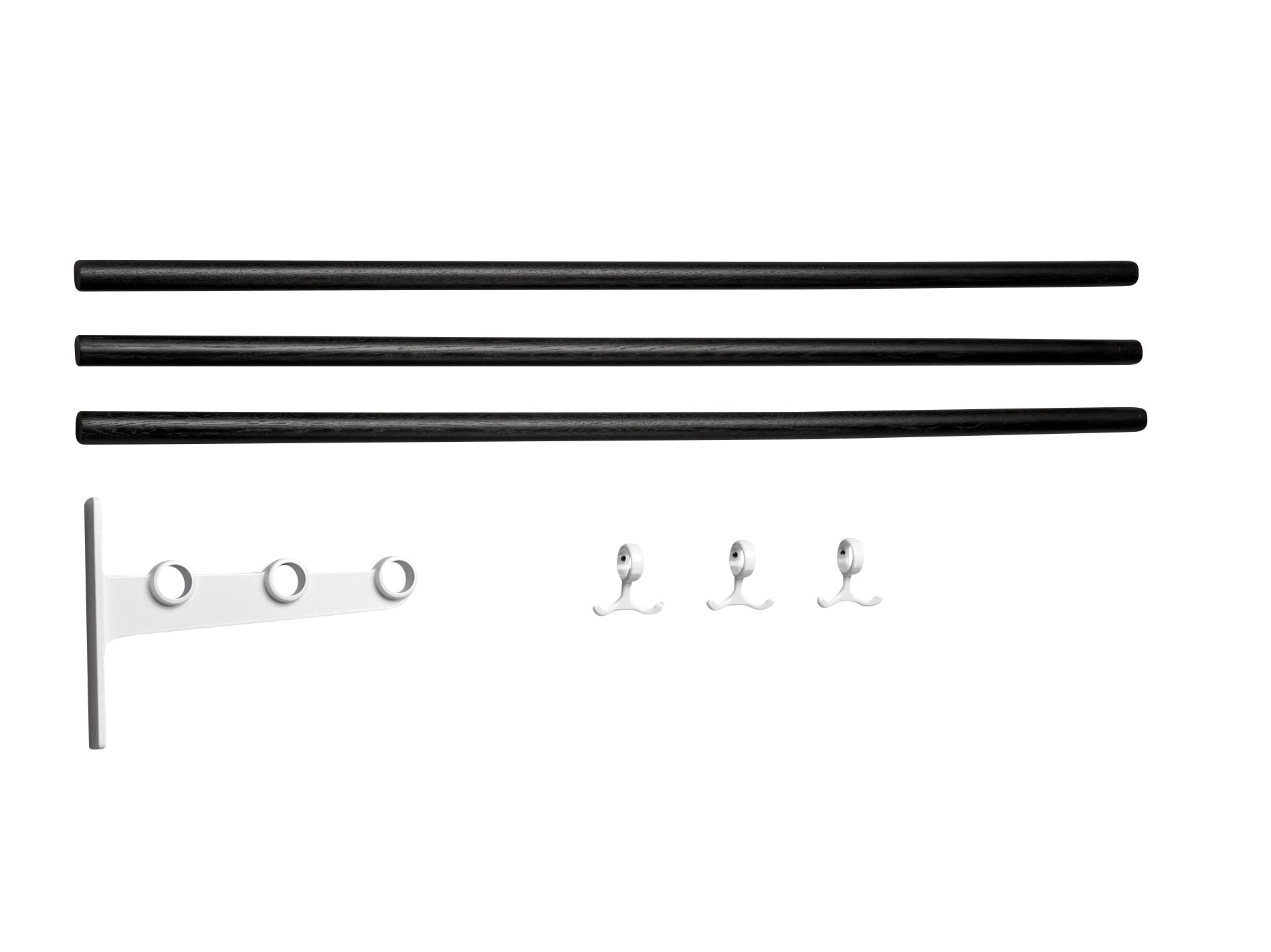 Essem Design -Erweiterungsteil für Nostalgi Hut -Regal/Schuh Rack Eiche/Aluminium, schwarz gefärbt/weiß