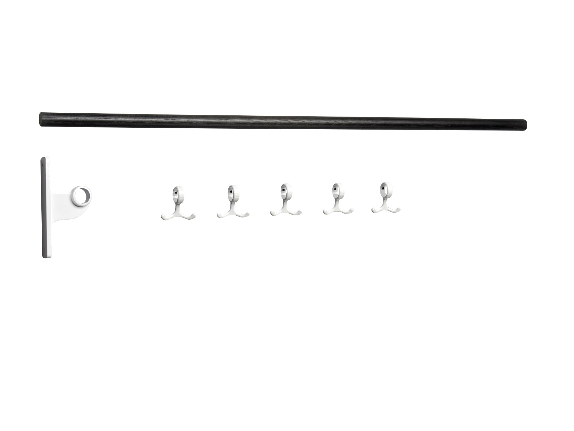 Pièce d'extension de conception ESMEM pour Nostalgi Hook Strip Oak / Aluminium, noir taché / blanc