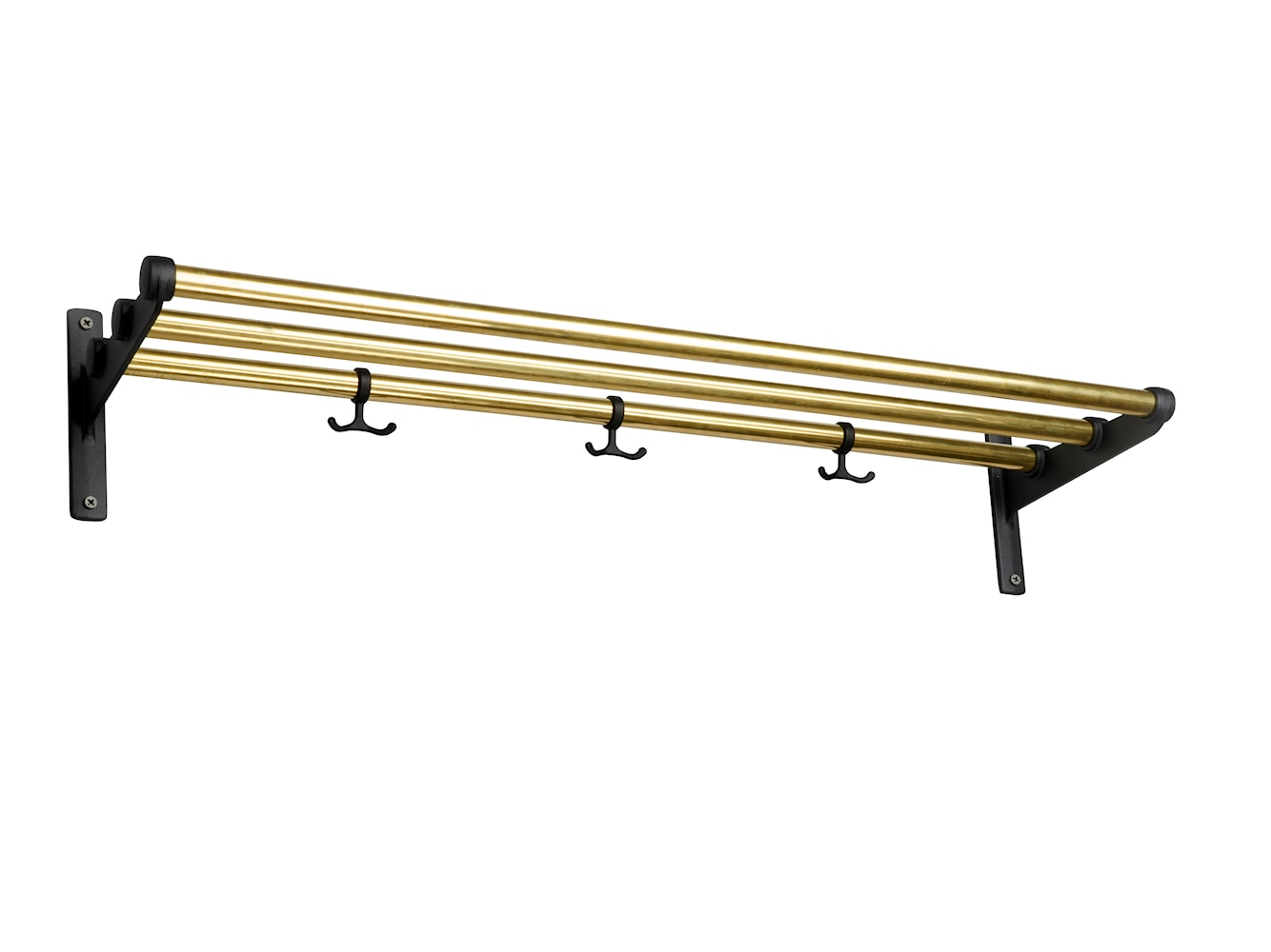 Essem Design Nostalgi Hat Shelf / Shoe Shoe Rack, Black / Brass