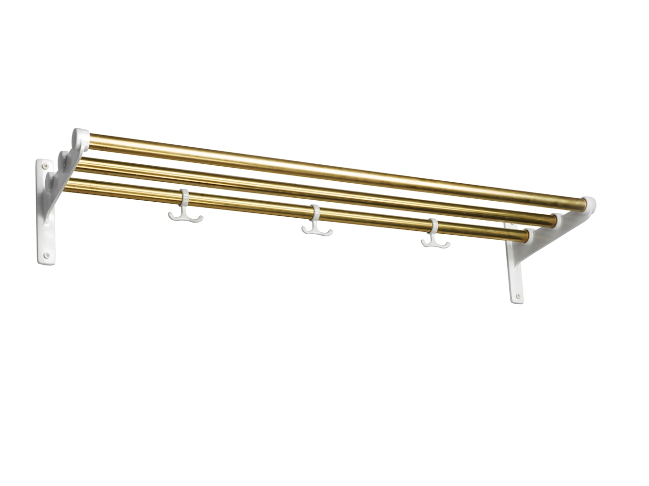 Essem Design Nostalgi Hat Shelf / Shoe-Shoe Rack, blanc / laiton