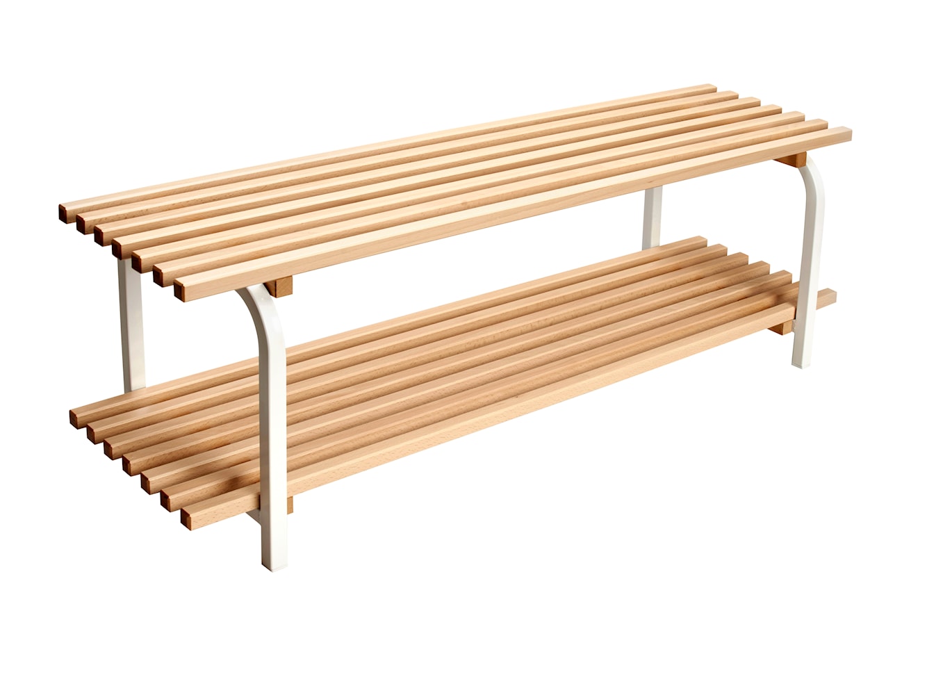 Diseño de essem Sara Shoe Rack Beech Freestanding 80 cm, blanco