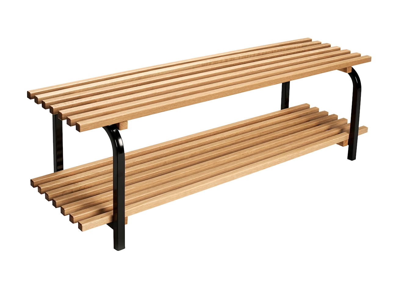 Diseño de essem Sara Shoe Rack Oak independiente de 120 cm, negro