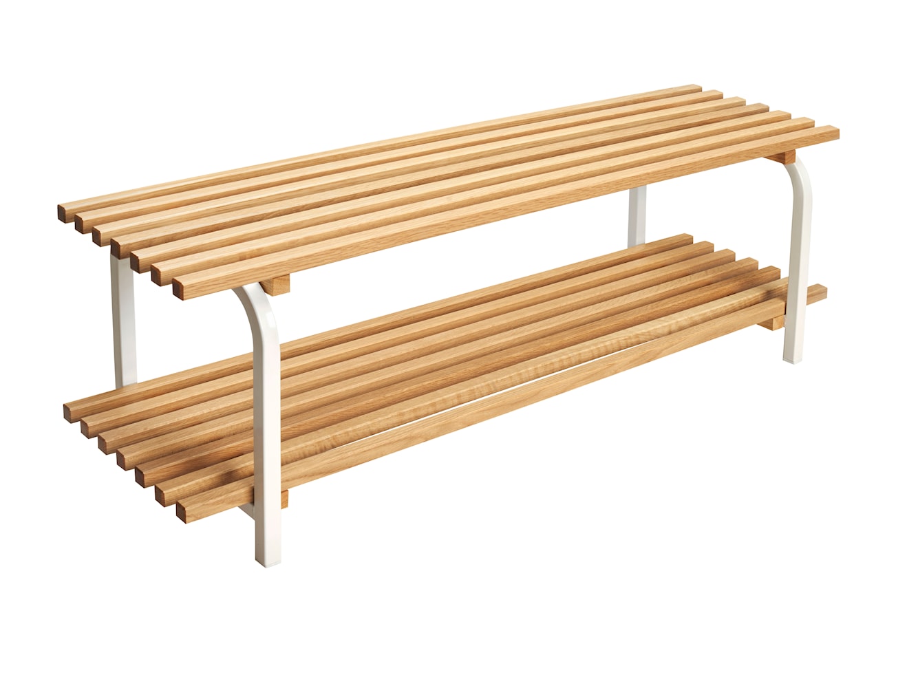 Diseño de essem Sara Shoe Rack Oak independiente de 120 cm, blanco