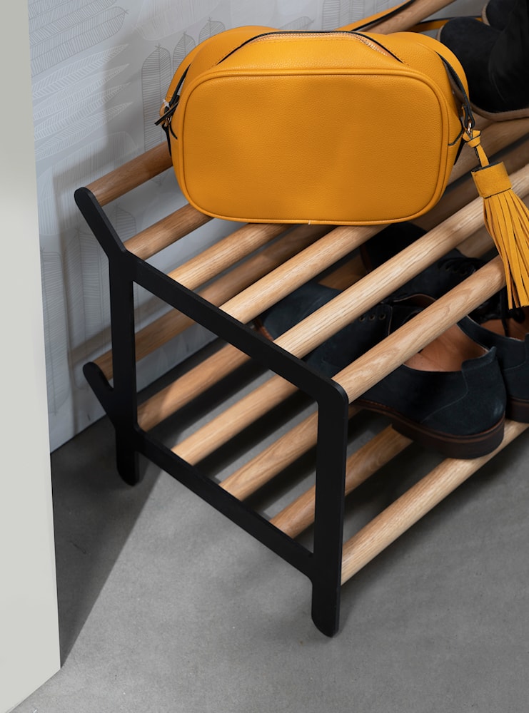 Essem Design Tamburine Shoe Rack Oak 100 cm, svart färgad