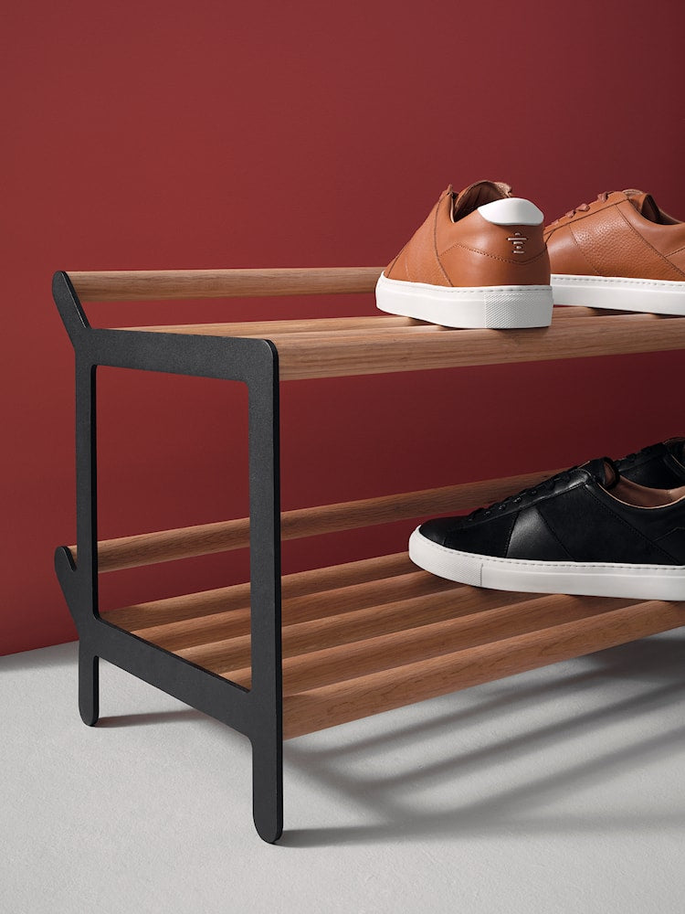 Essem Design Tamburine Shoe Rack Oak 100 cm, svart färgad