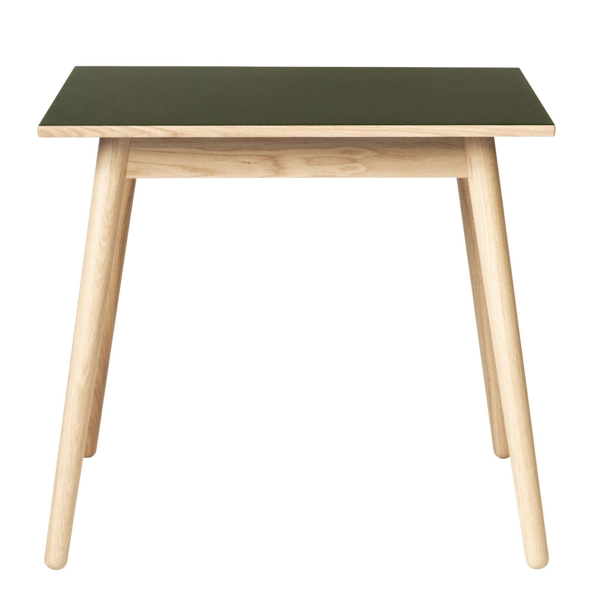 FDB Møller C35 Spisebord Oak, Olive Linoleum Table Top, 82x82cm