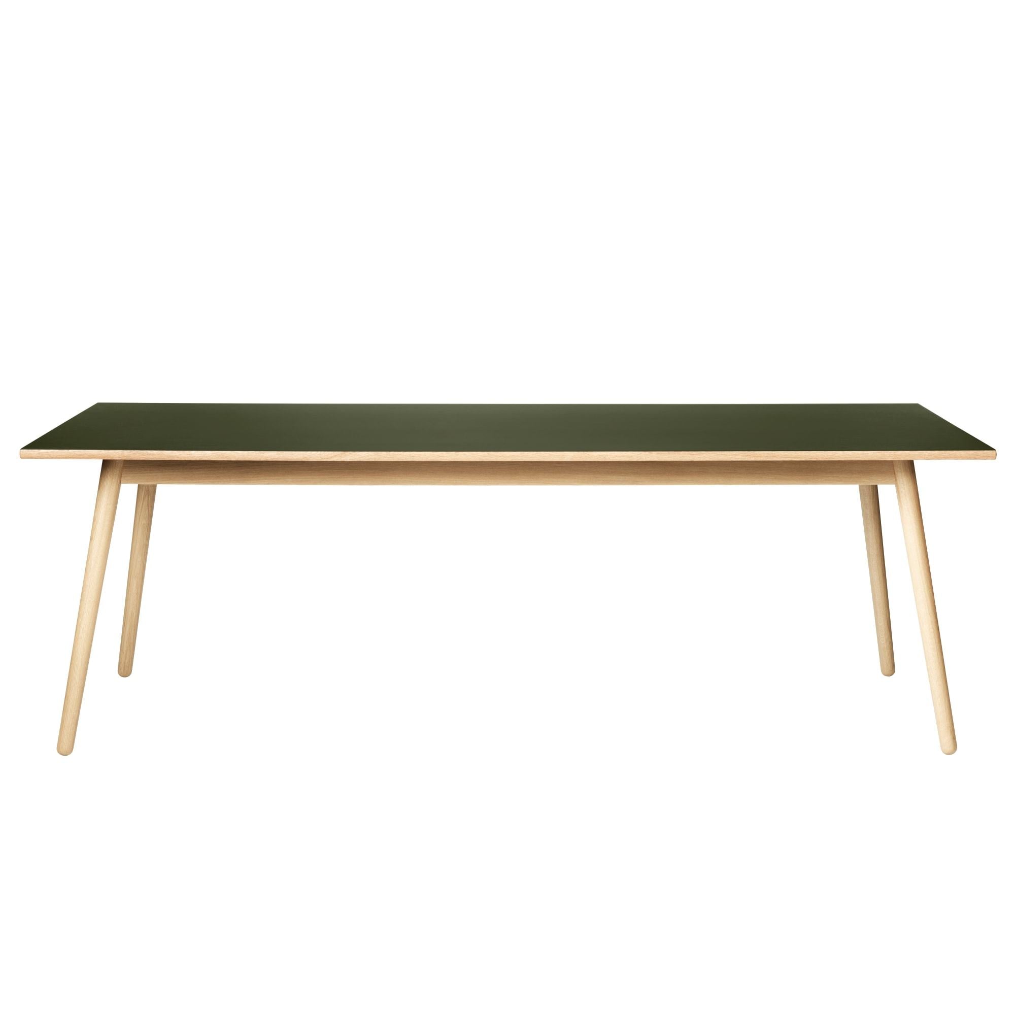 Fdb Møbler C35 B Table à manger Chêne, Linoléum Olive, 95x220cm