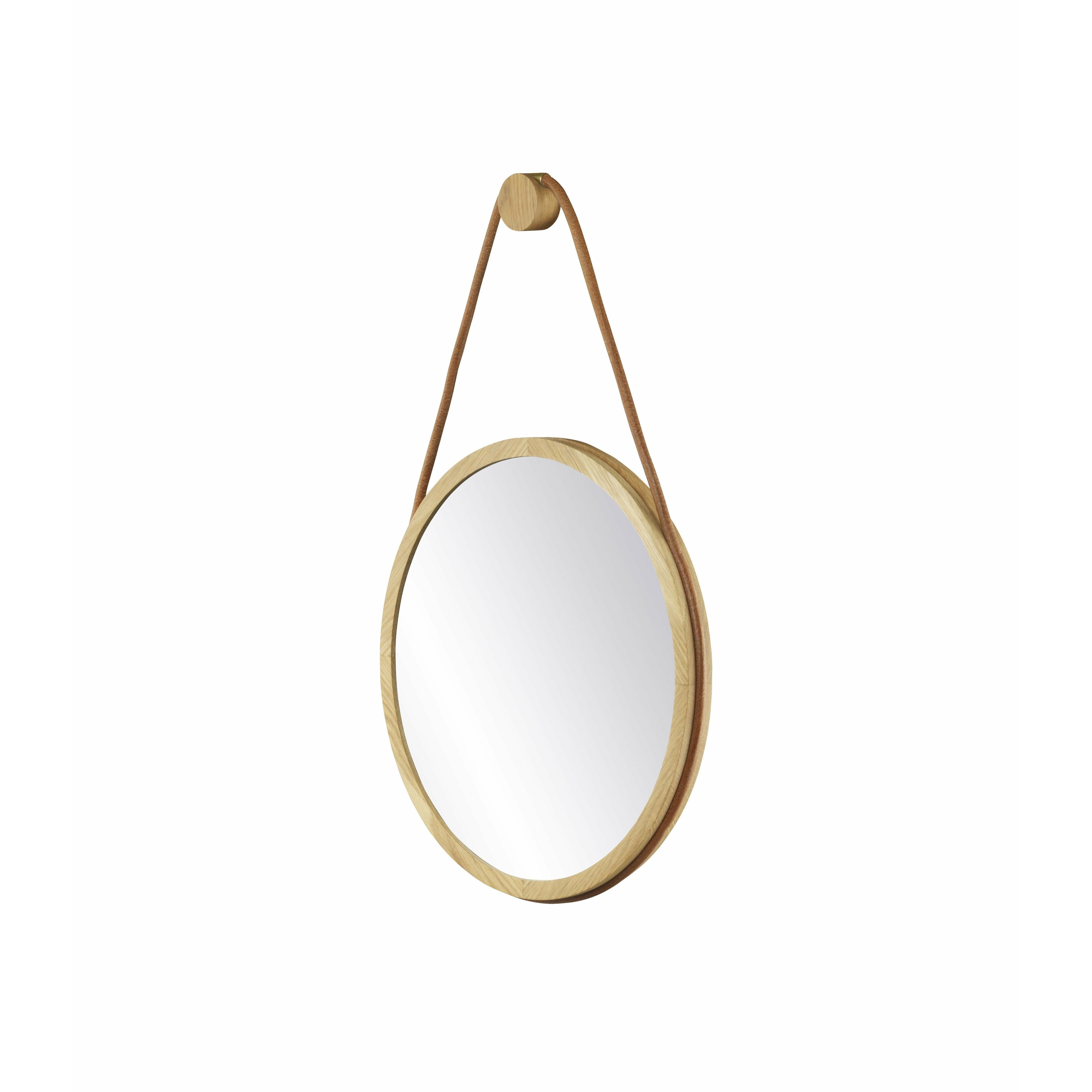 FDB Møbler i3 Mossø Mirror Ø 40 cm, marrón natural